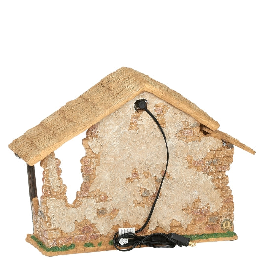 Fontanini Lighted Resin Nativity Stable - 7.5" Scale