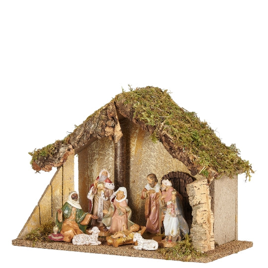 Fontanini 8-PC Nativity Set with Italian Stable - 5" Scale