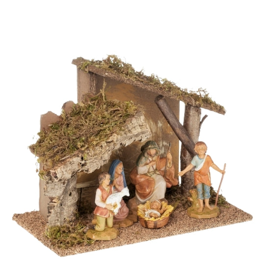 Fontanini 5-PC Nativity Set with Sloped Italian Stable - 5" Scale