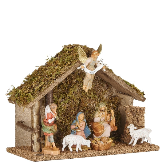 Fontanini 7-PC Nativity Set with Traditional Italian Stable - 5" Scale