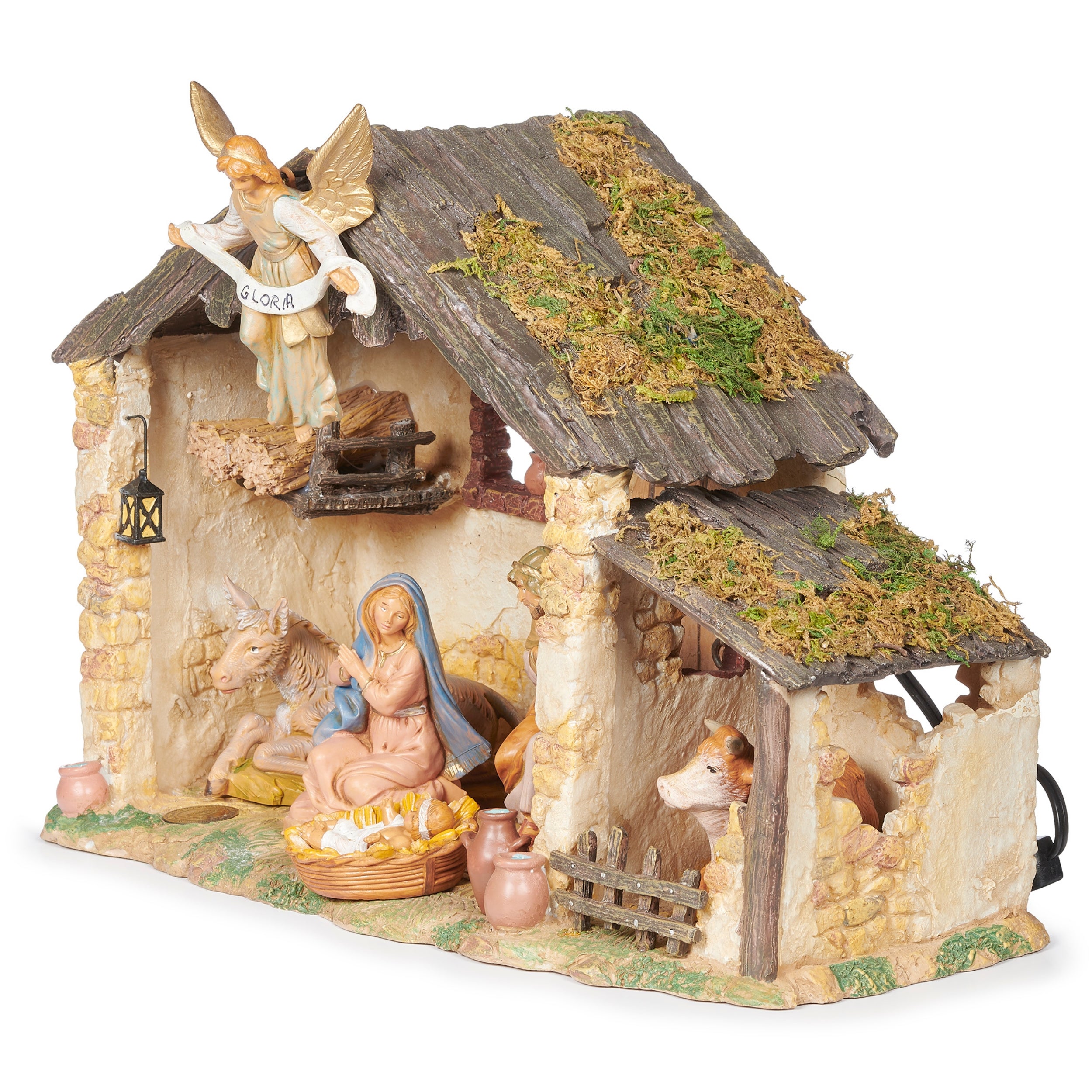 Fontanini 6-PC Lighted Nativity Set with Resin Stable - 5" Scale