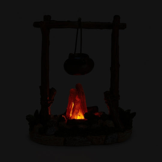 Fontanini Lighted Campfire with Hanging Pot – 7.5" Scale