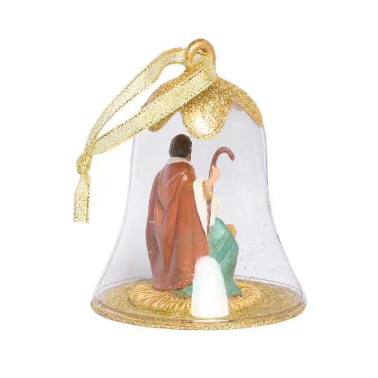 Fontanini Holy Family Glass Bell Ornament