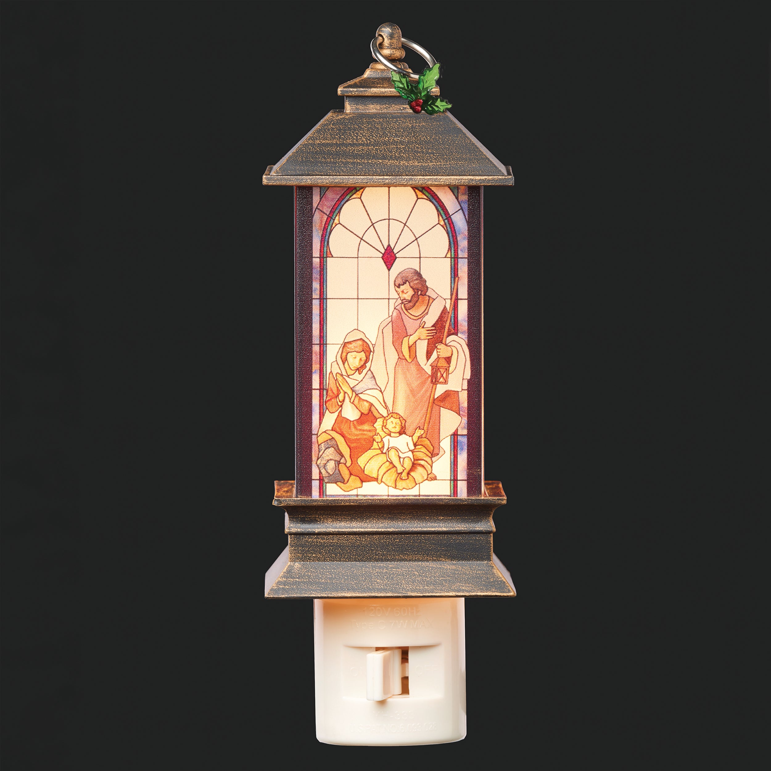 Fontanini Holy Family Faux Stained Glass Night-Light