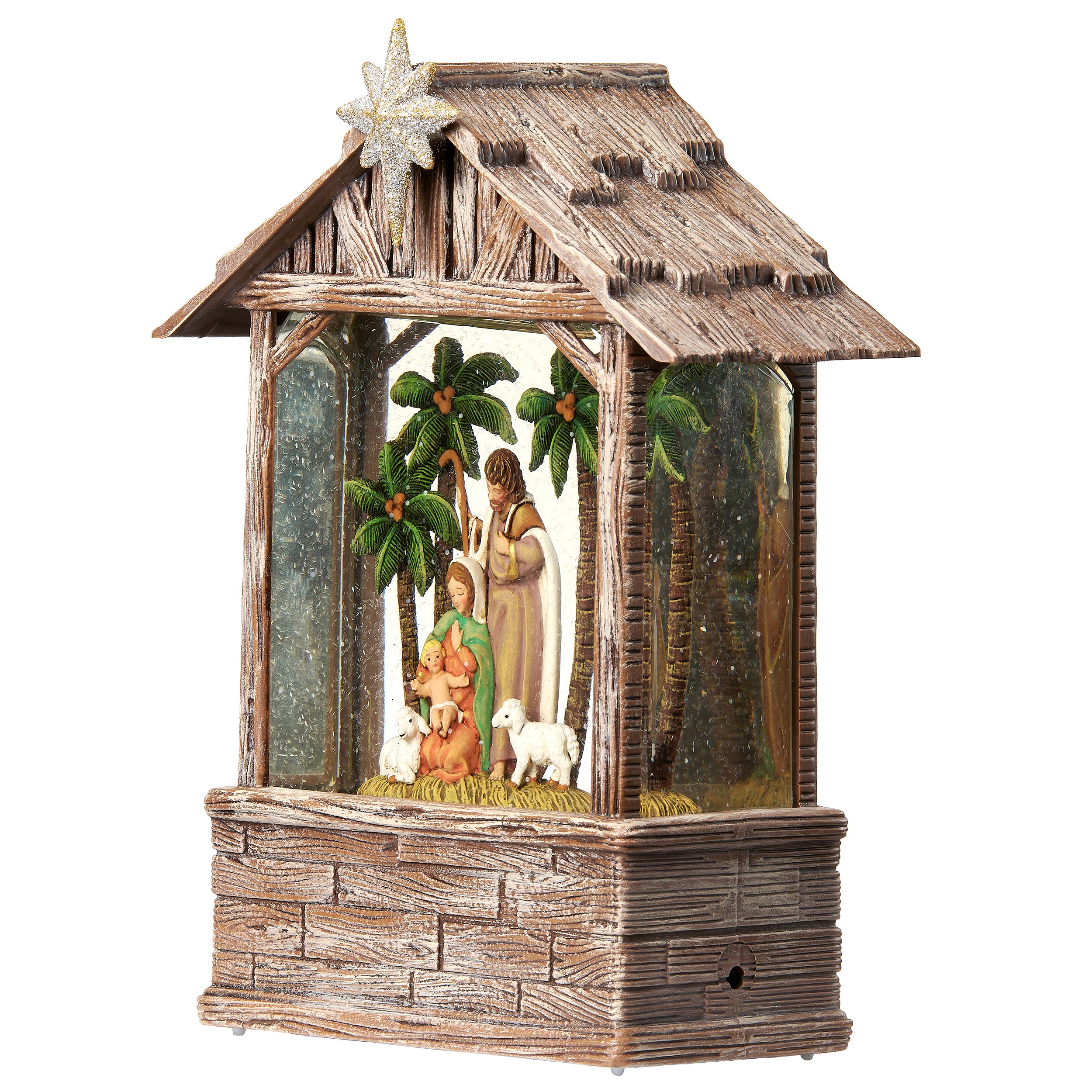 Fontanini Lighted Holy Family Swirl Star Stable - Confetti Lites