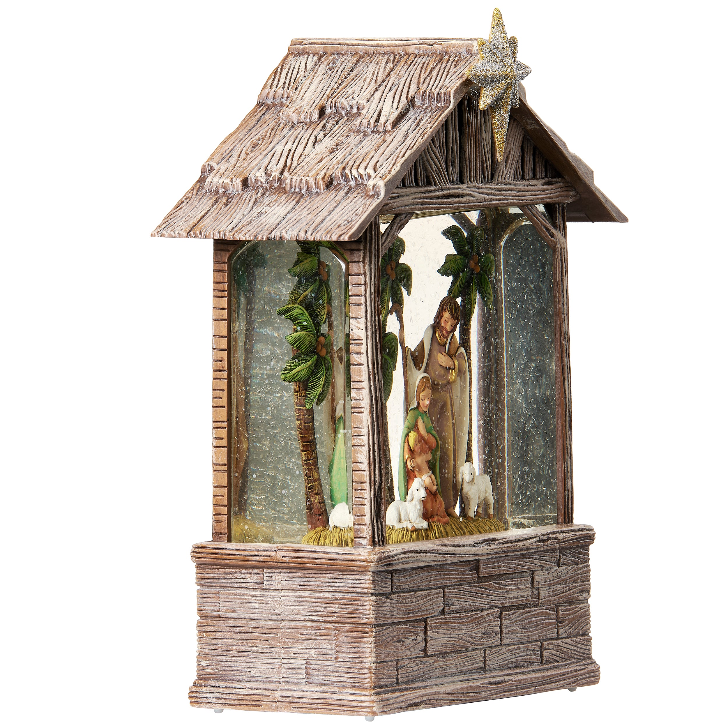 Fontanini Lighted Holy Family Swirl Star Stable - Confetti Lites