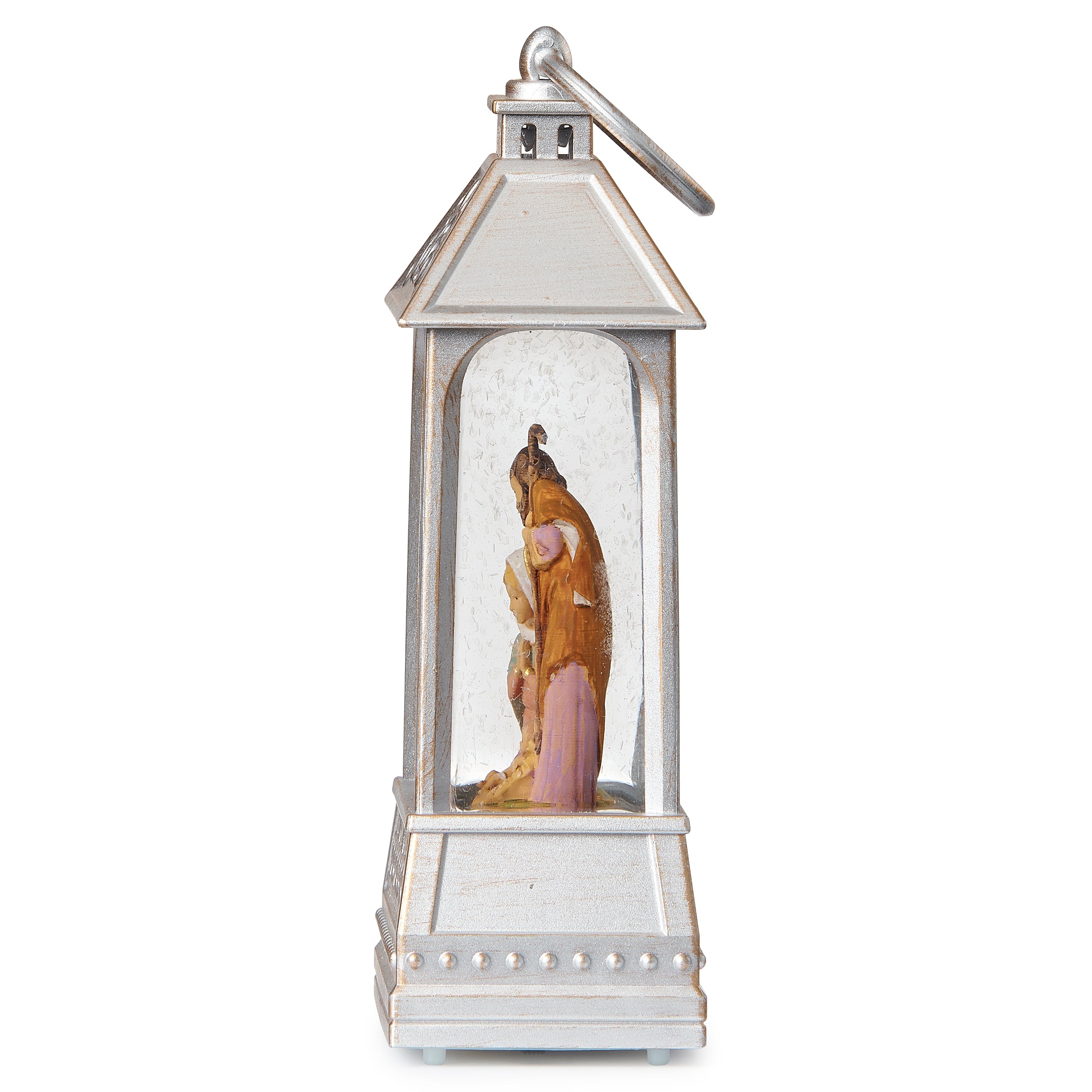 Fontanini Lighted Silver Holy Family Lantern - Shimmering Merry Lites