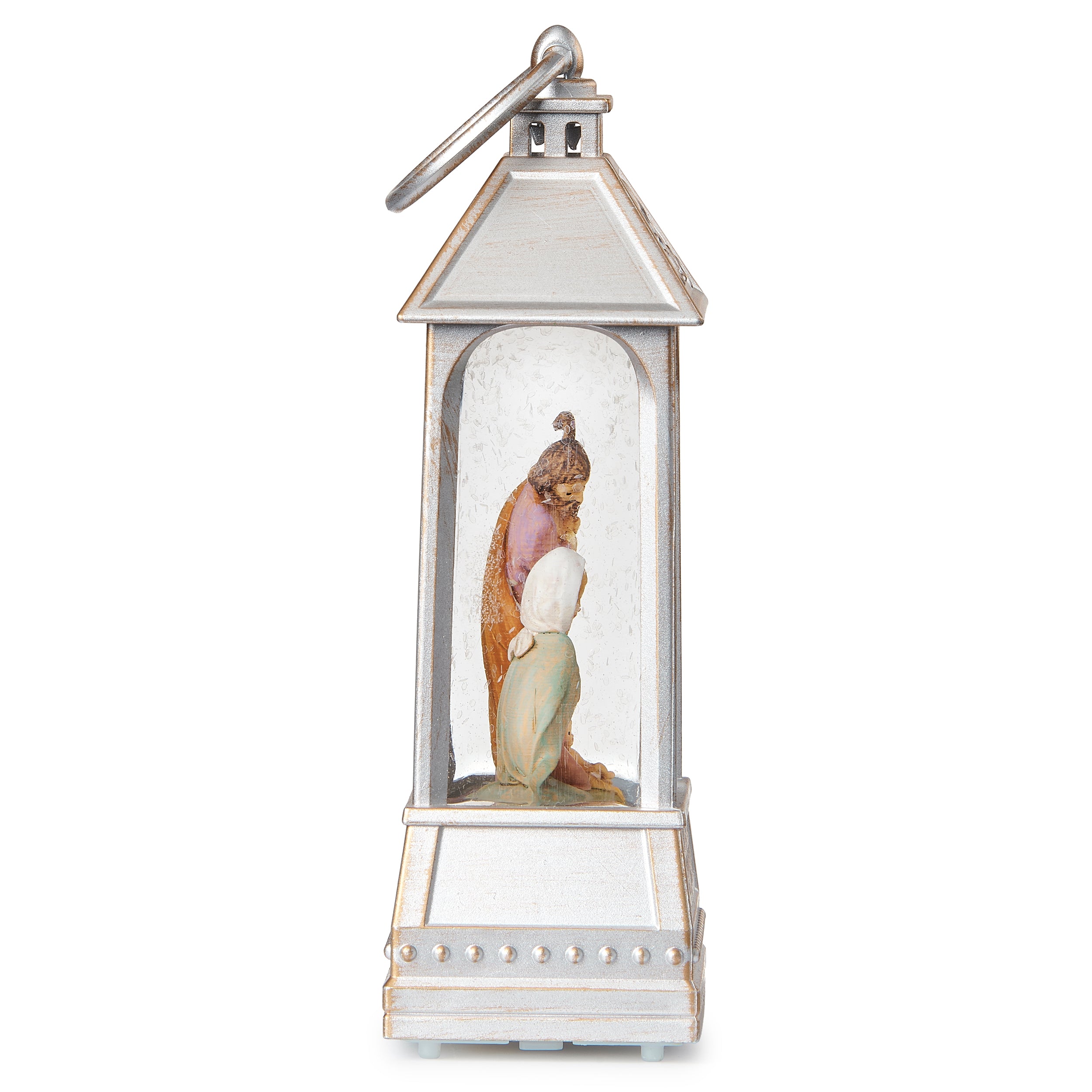 Fontanini Lighted Silver Holy Family Lantern - Shimmering Merry Lites