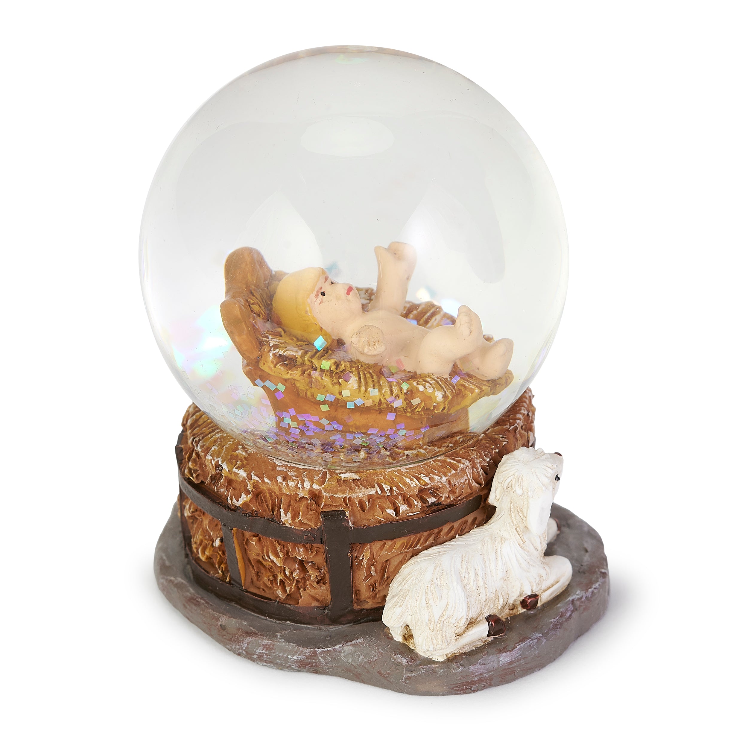 Fontanini Baby Jesus Manger Mini Glitterdome