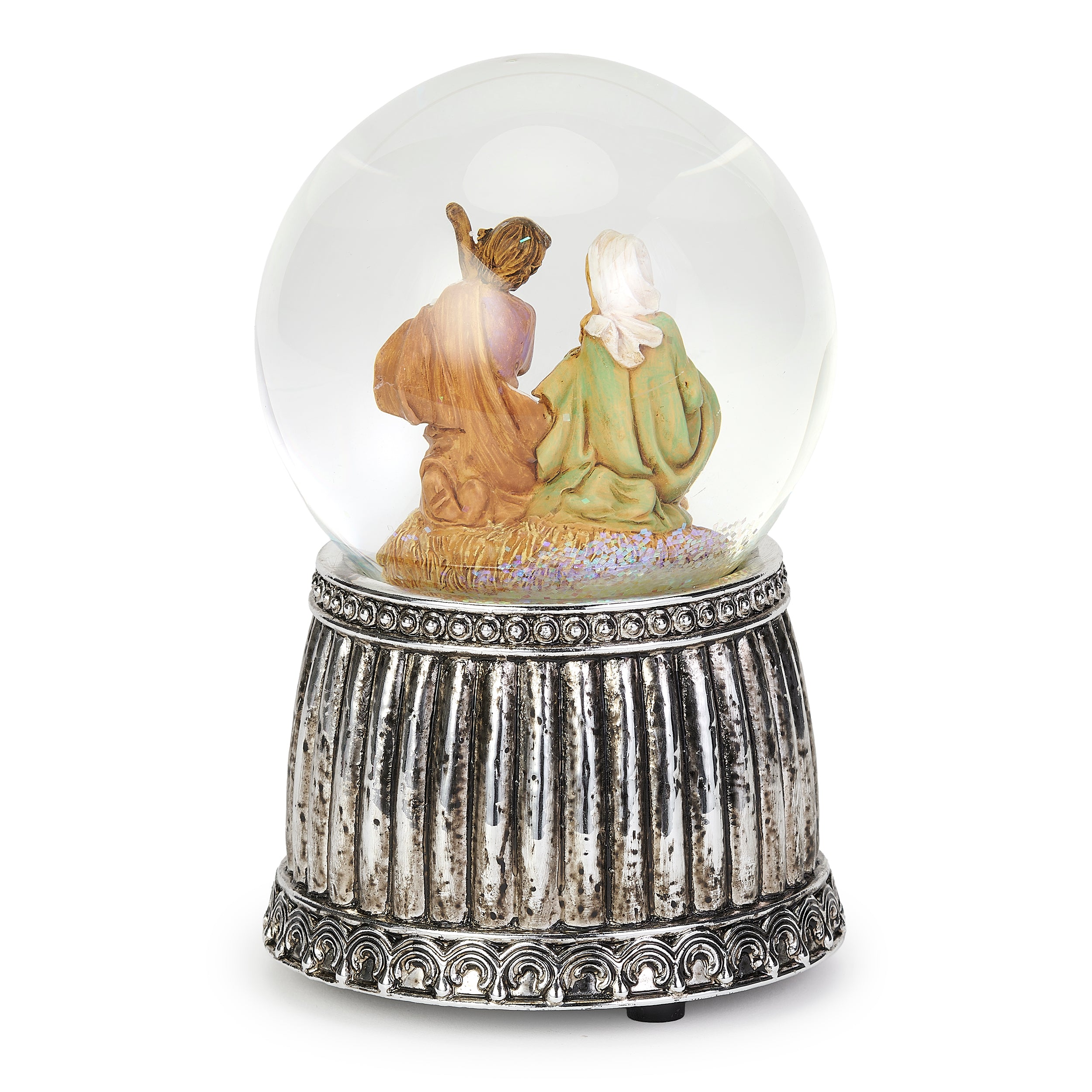 Fontanini Holy Family Silver Musical Glitterdome - "Joy to the World" Tune