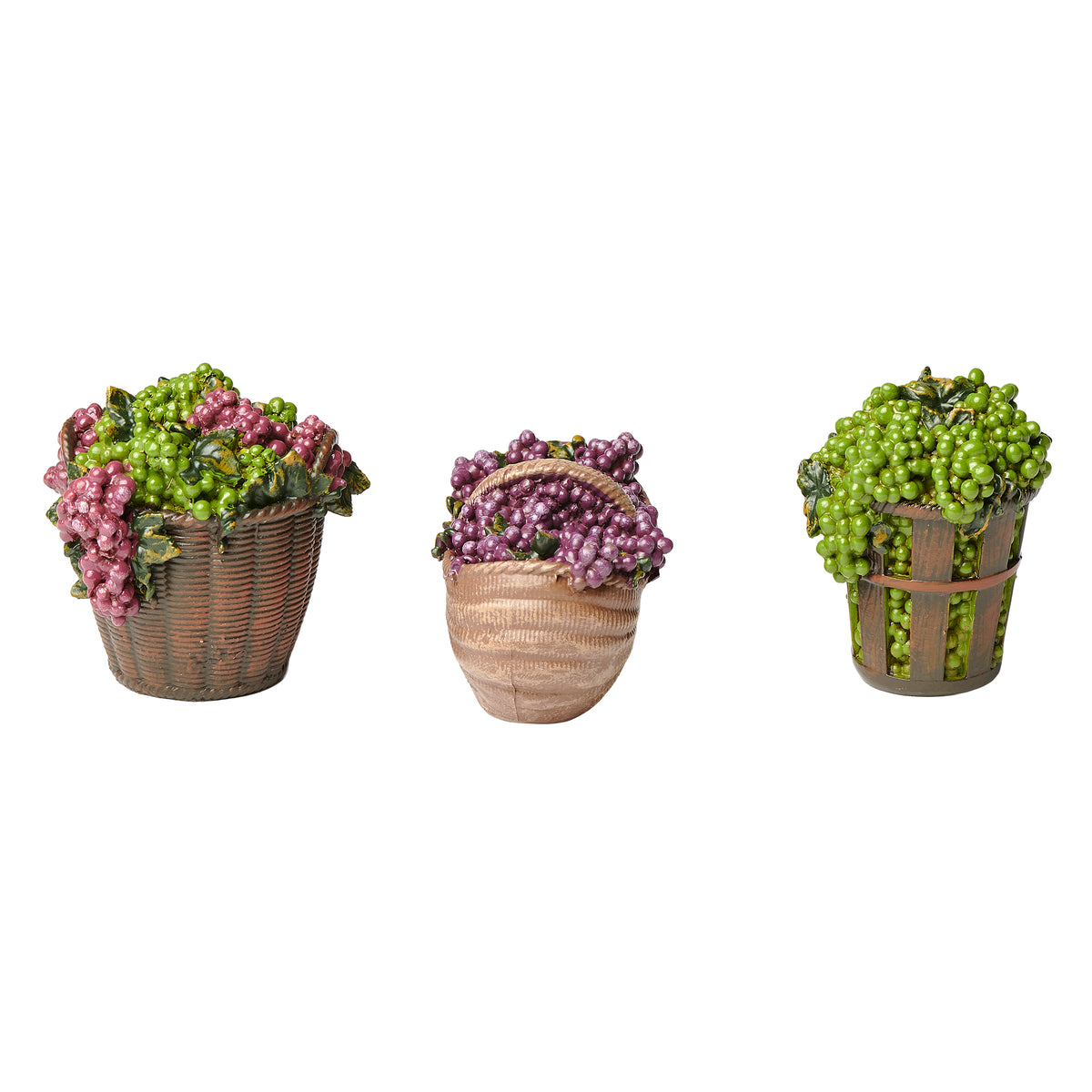 1. Fontanini grape baskets for 5 inch scale Christmas Nativity village display, alternate view