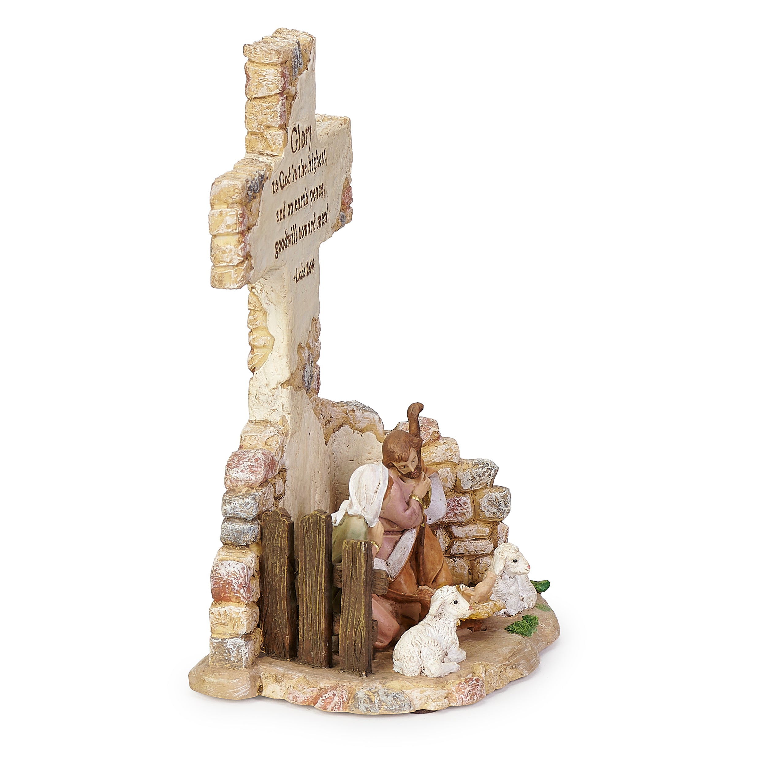 Fontanini Nativity Cross Tabletop with Bible Verse