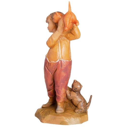 Fontanini Seth the Boy with Cats - 5" Scale