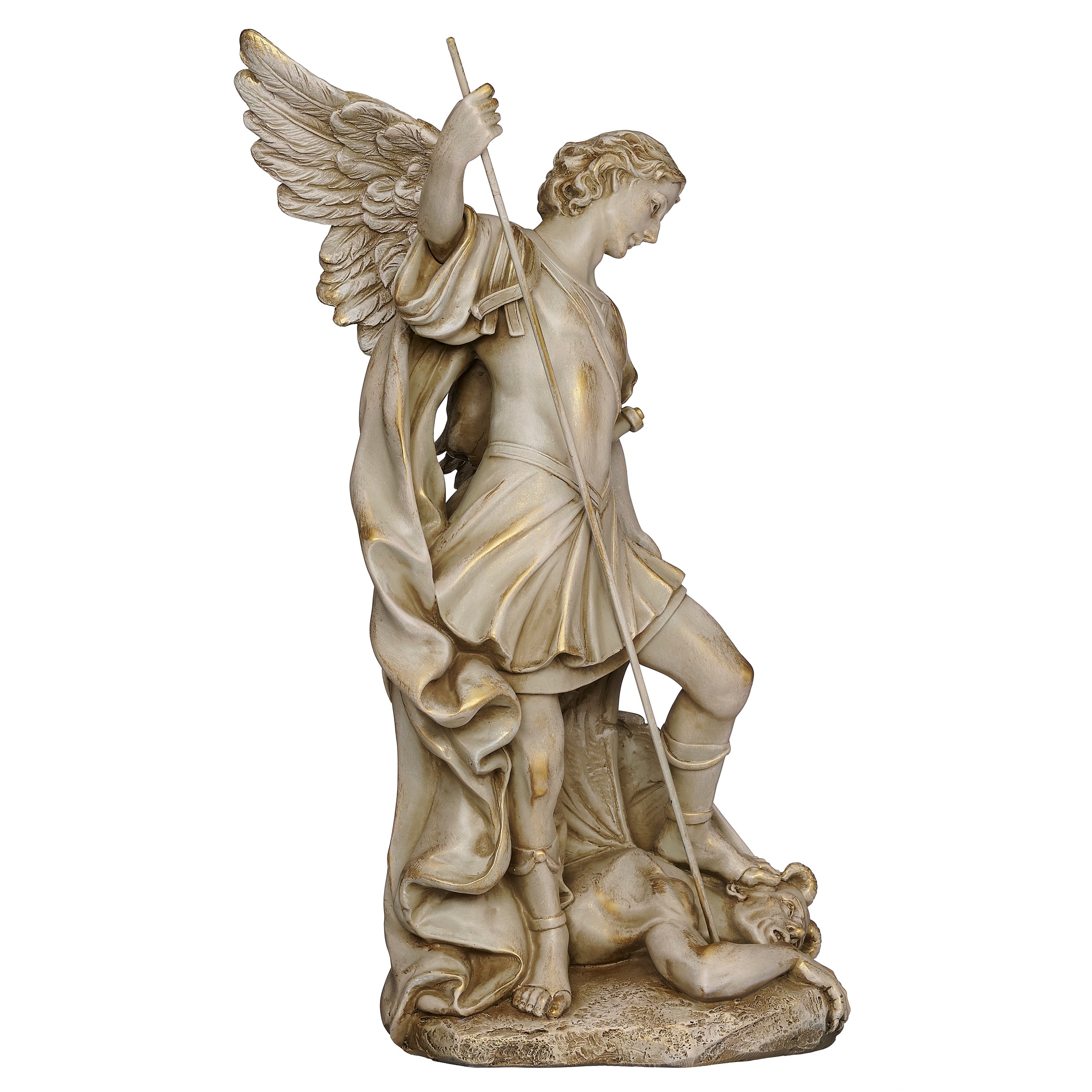 Joseph's Studio St. Michael Figure with Antique Gold Finish - Renaissance Collection
