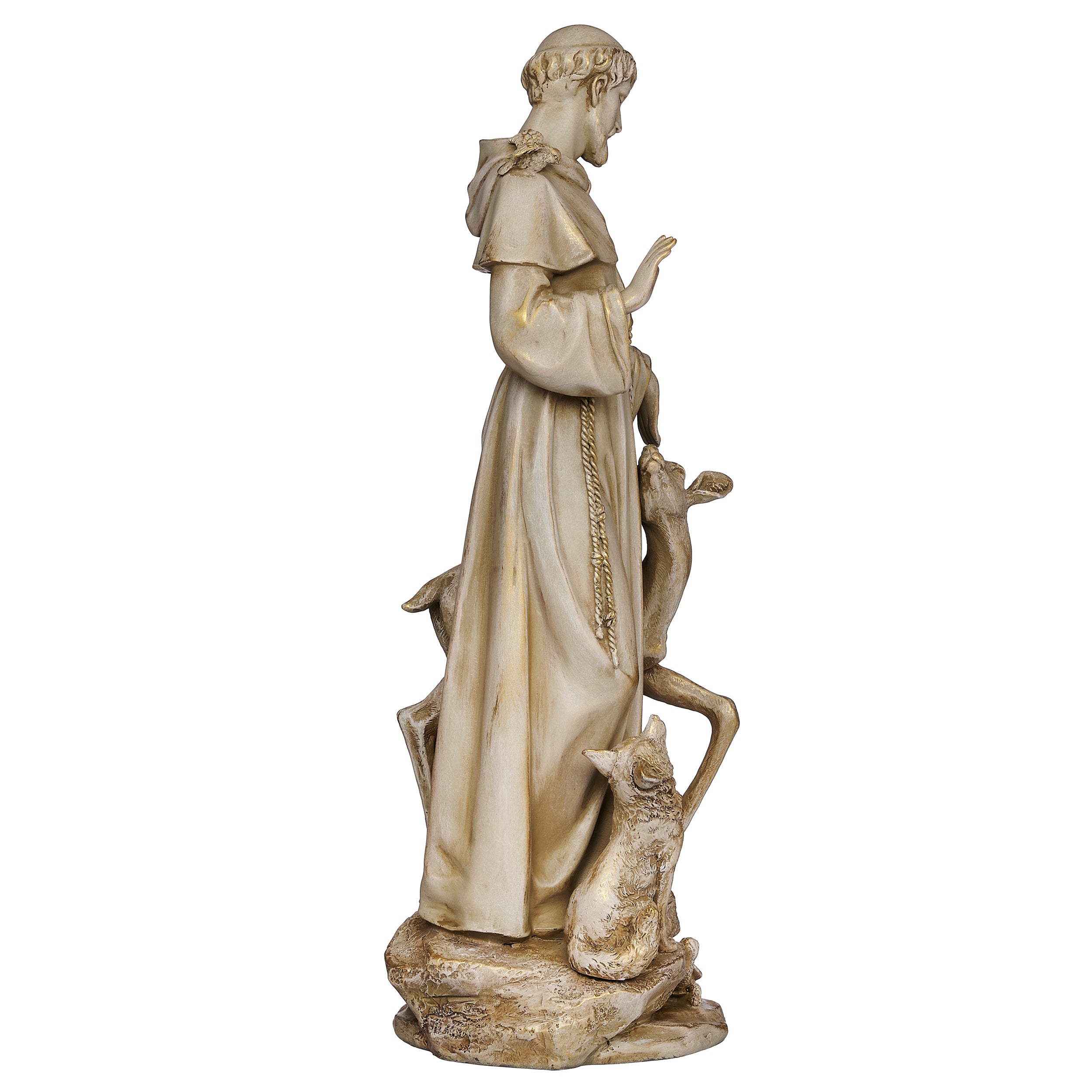 Joseph's Studio St. Francis Figure with Antique Gold Finish - Renaissance Collection