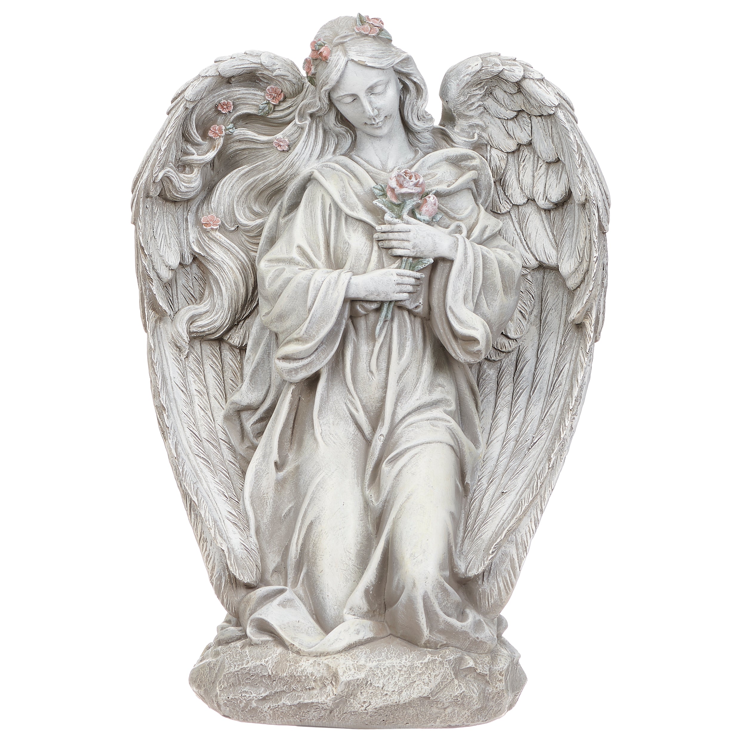 Joseph's Studio Kneeling Angel Holding Flowers Garden Statue