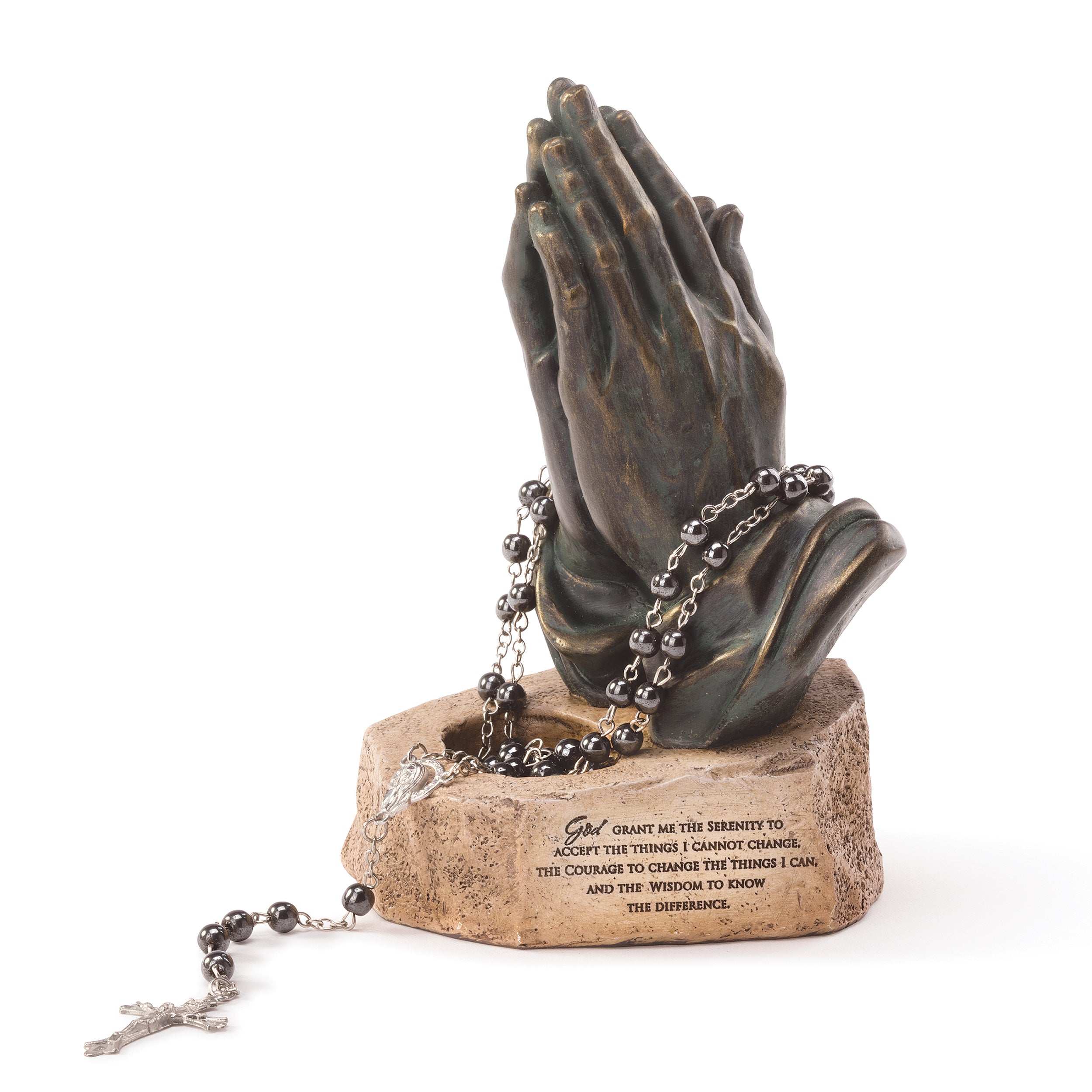 Joseph's Studio Praying Hands Rosary Holder with Serenity Prayer