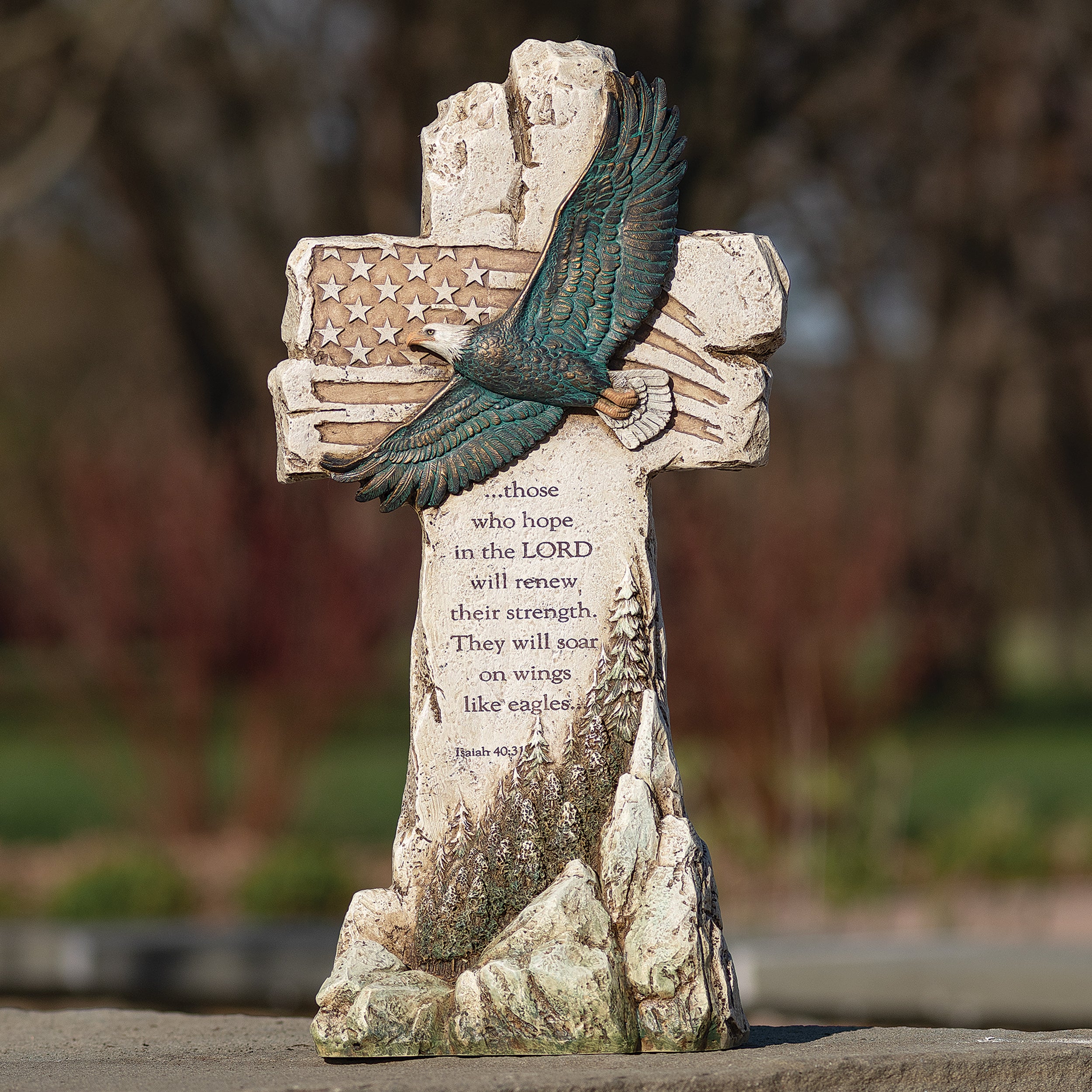 Joseph's Studio Eagle's Wings Cross Garden Statue