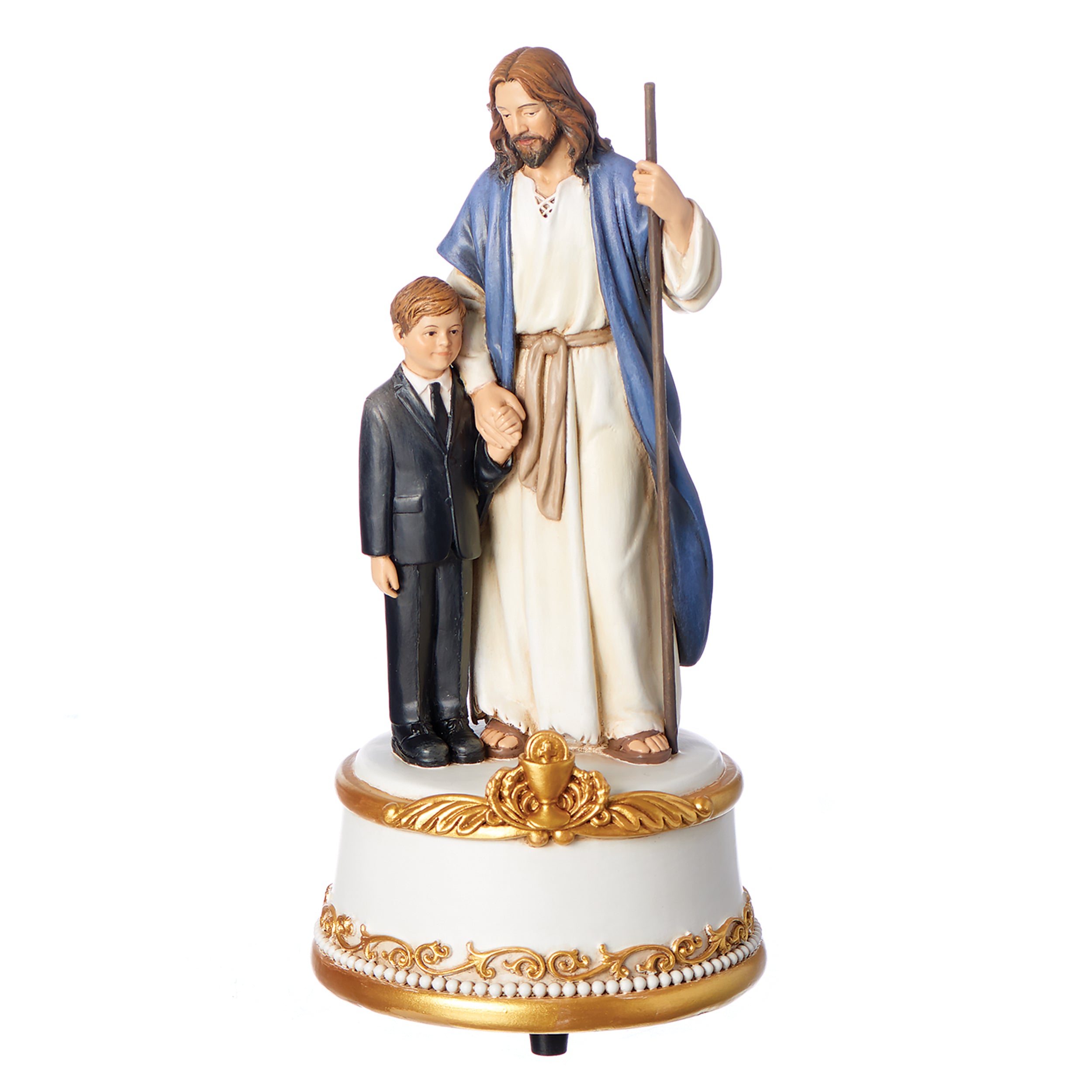 Joseph's Studio Jesus & Boy First Communion Musical Figure - "The Lord's Prayer" Tune