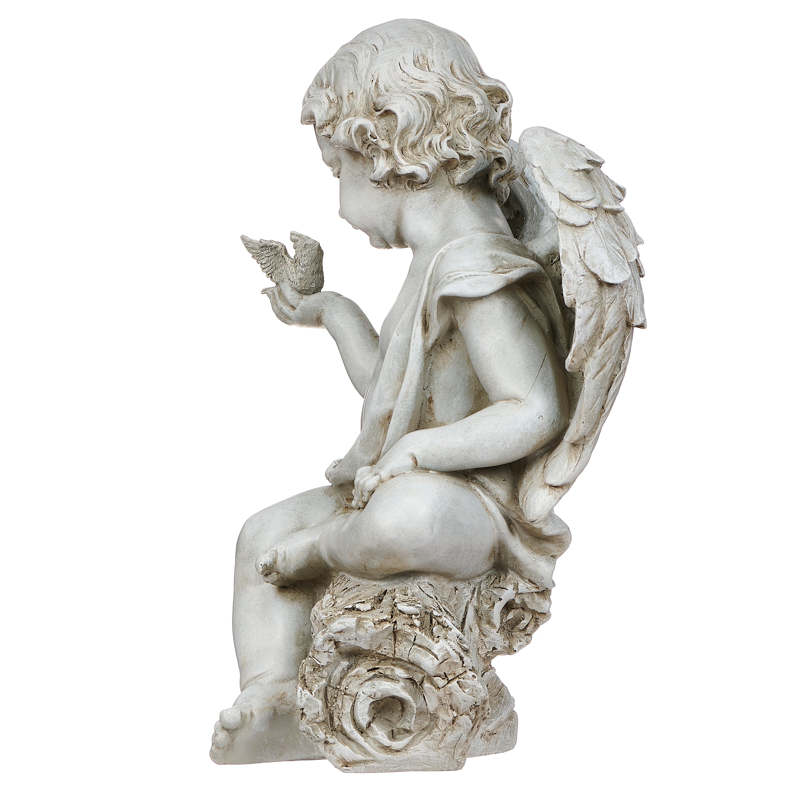 Joseph's Studio Cherub With Dove Garden Statue