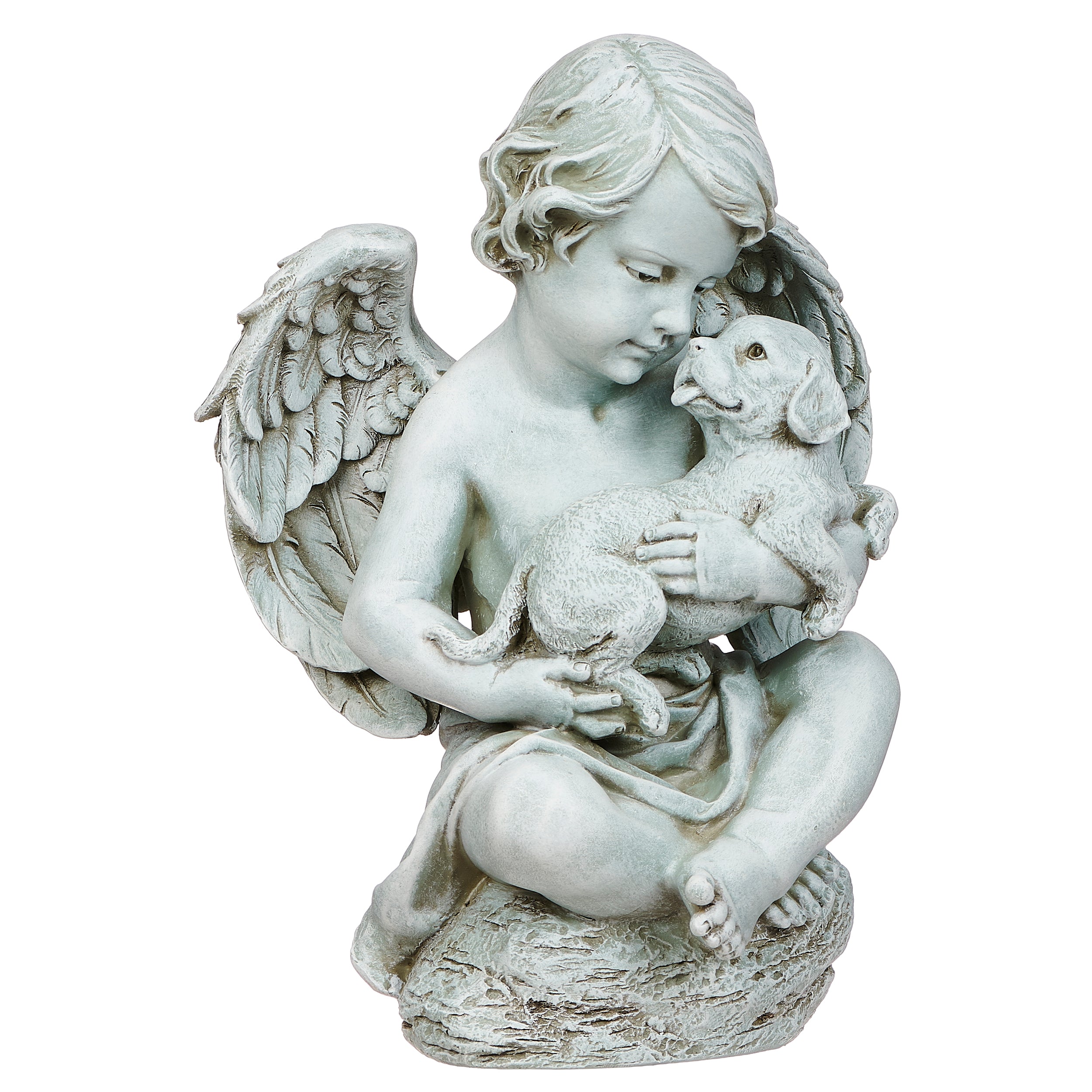 Joseph's Studio Cherub with Puppy Garden Statue