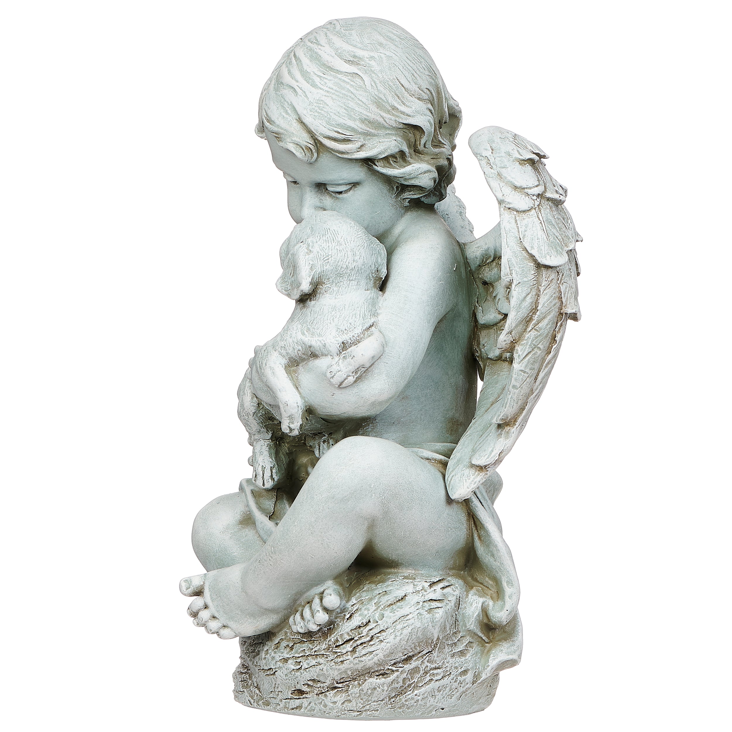 Joseph's Studio Cherub with Puppy Garden Statue