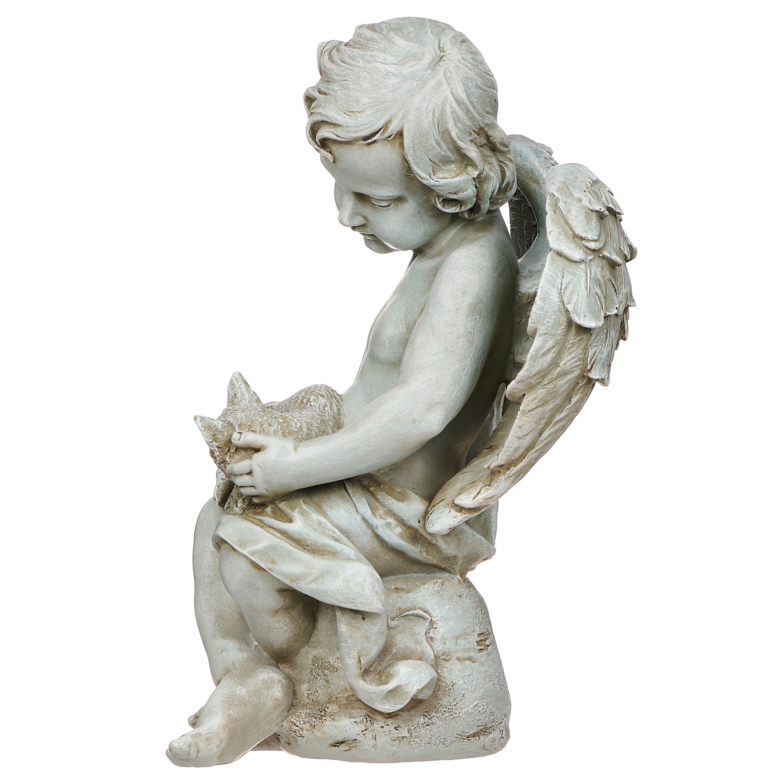 Joseph's Studio Cherub With Kitten Garden Statue