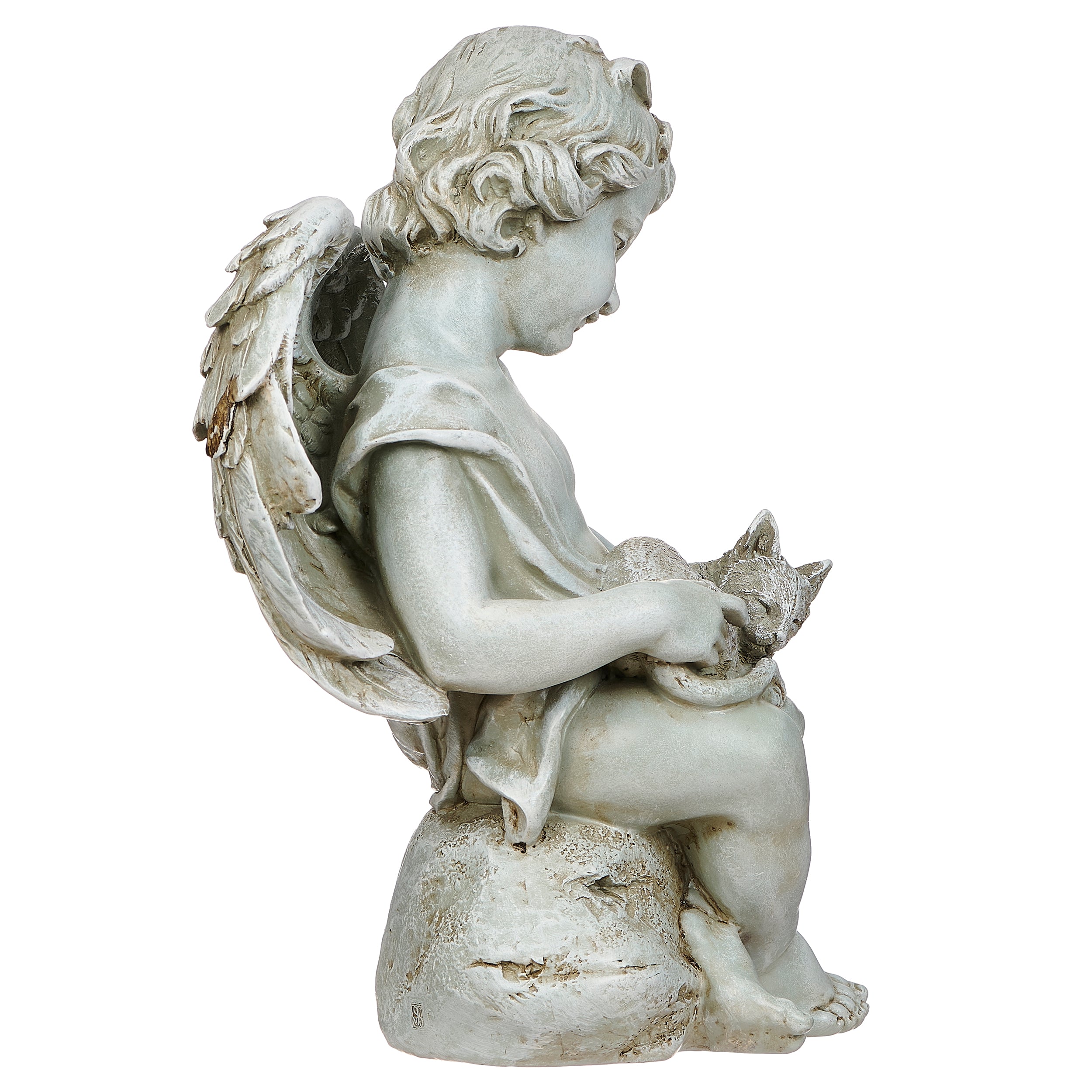 Joseph's Studio Cherub With Kitten Garden Statue