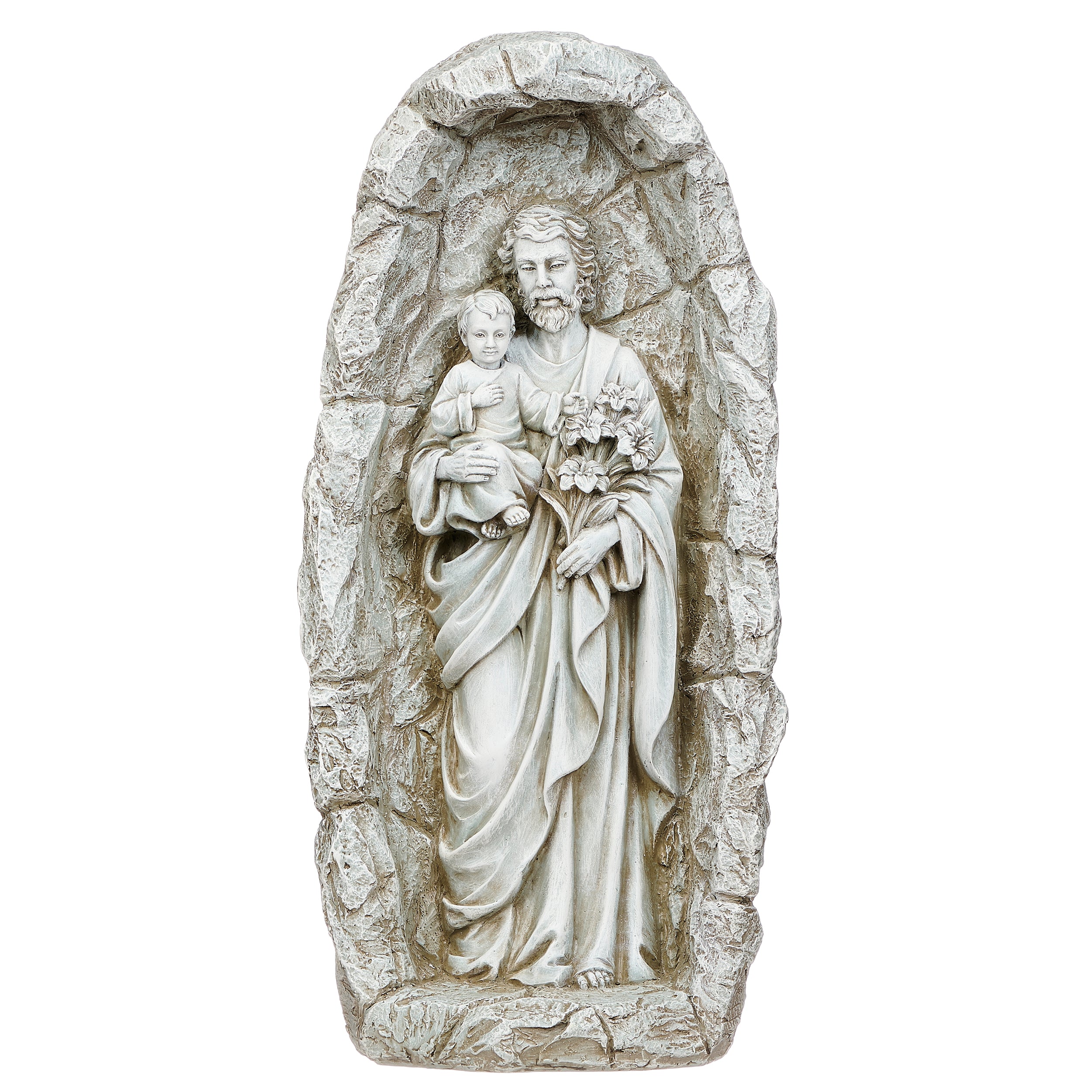 Joseph’s Studio Solar St. Joseph in Grotto Garden Statue