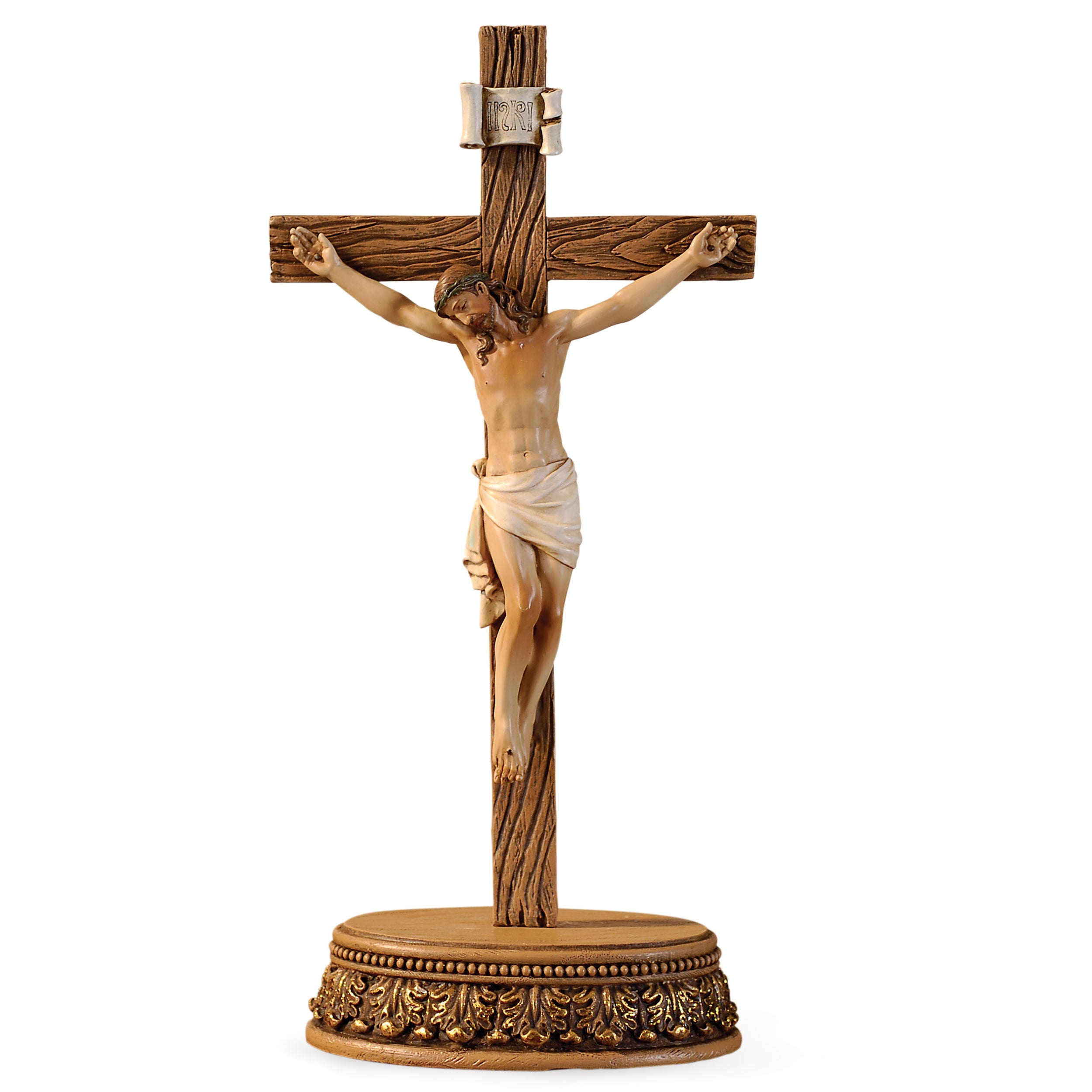Joseph's Studio Crucifix with Ornate Stand