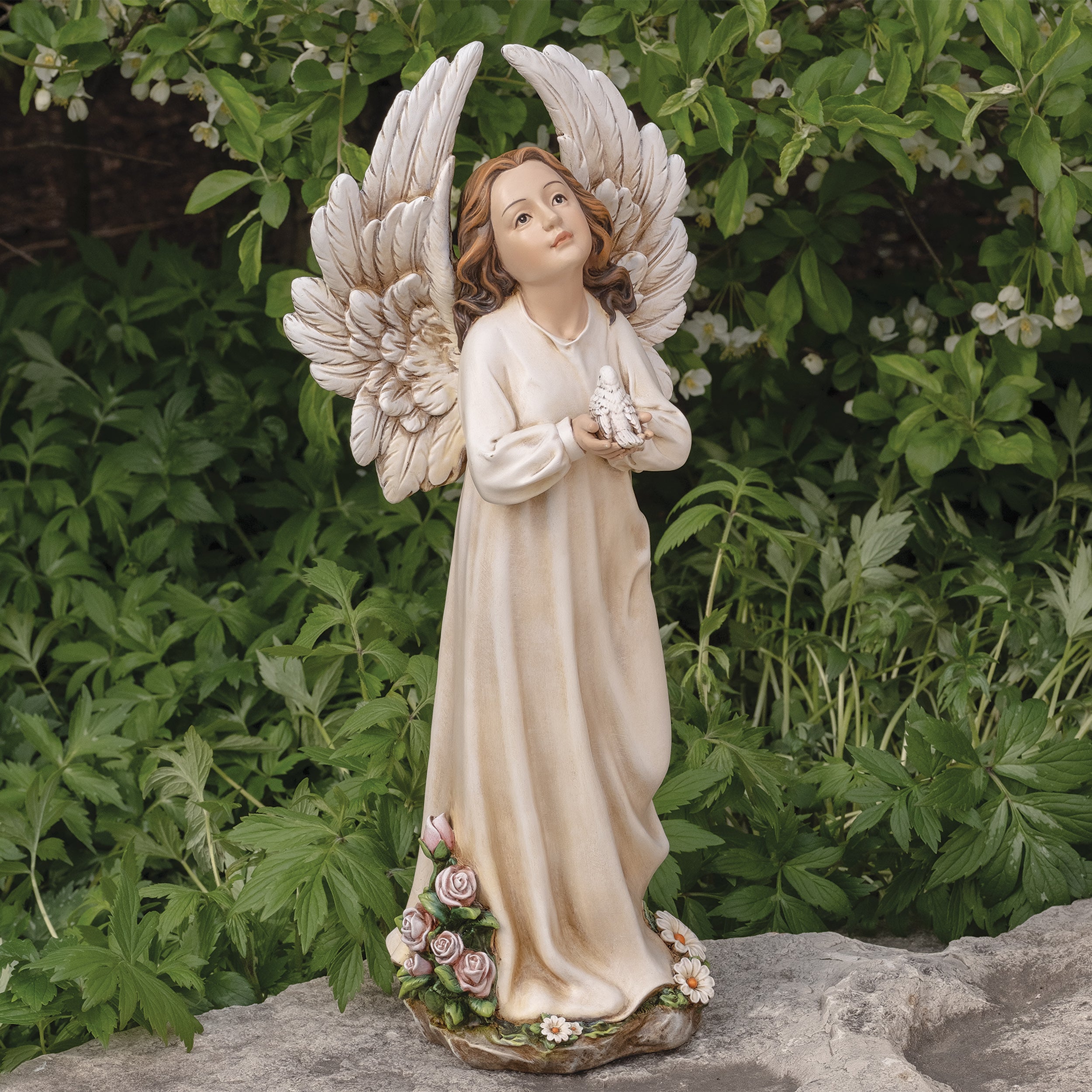 Joseph's Studio Angel Standing with Dove Garden Statue