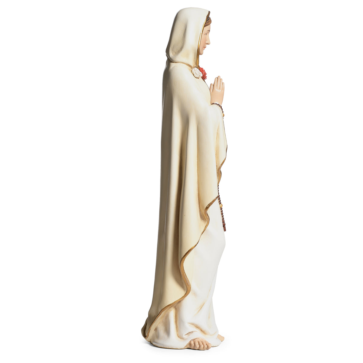 Side view of Mystical Rose Madonna figure