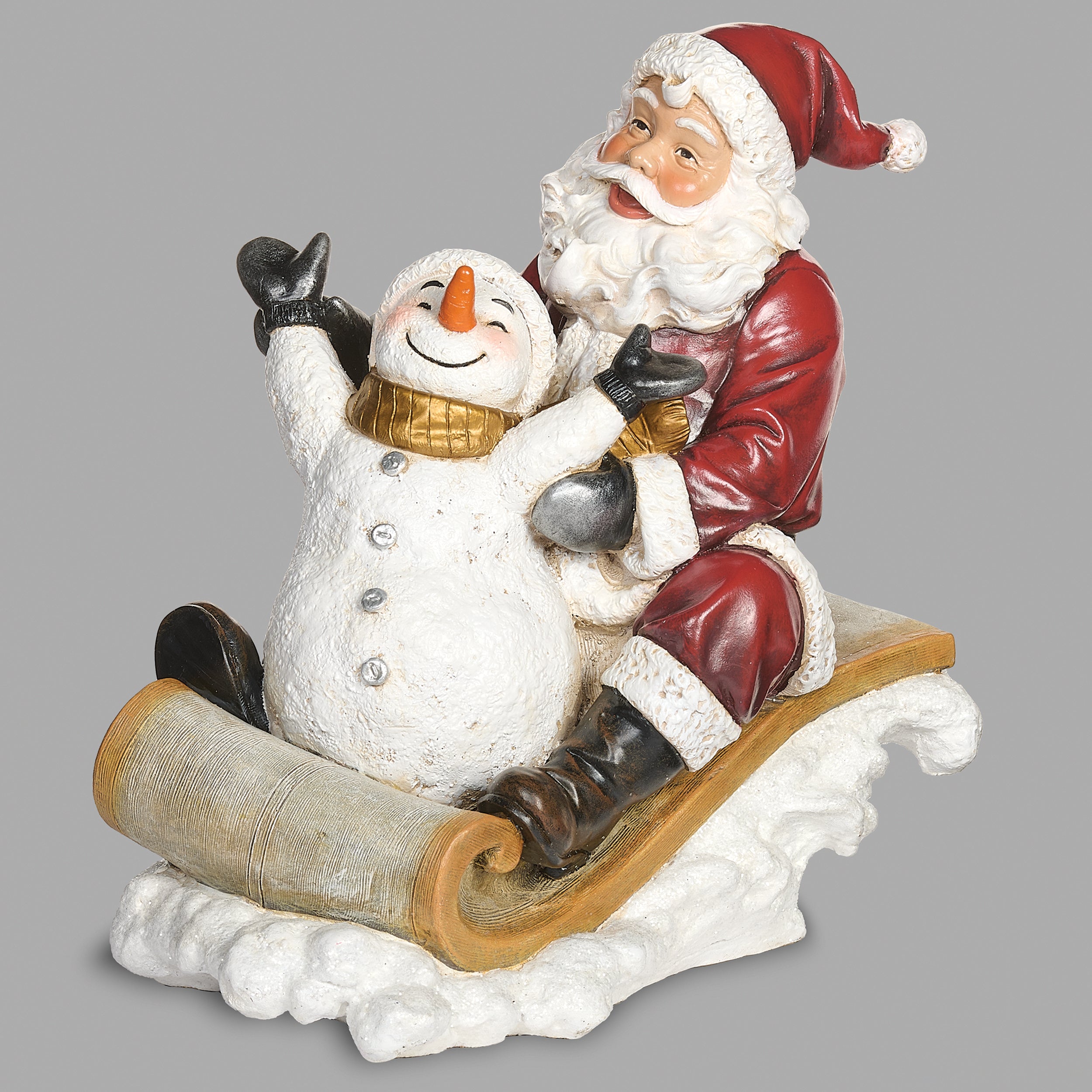 Joseph's Studio Santa Sledding with Snowman Figure