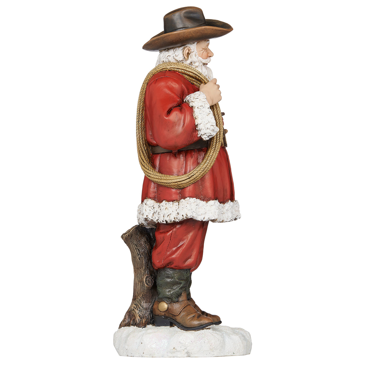 Opposite side view of Joseph's Studio Cowboy Santa Christmas figure