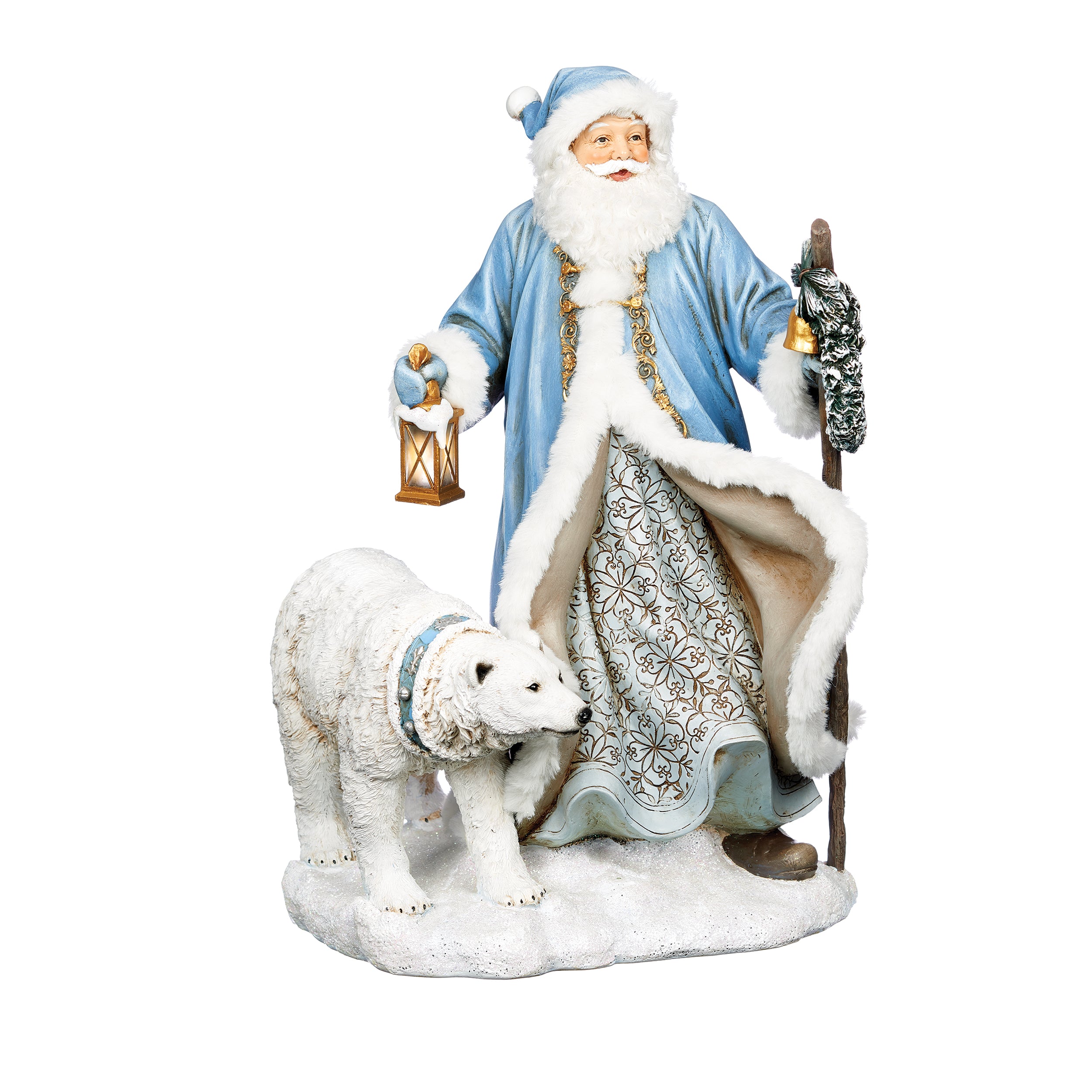 Joseph's Studio Santa In Blue Coat with Polar Bear Figure