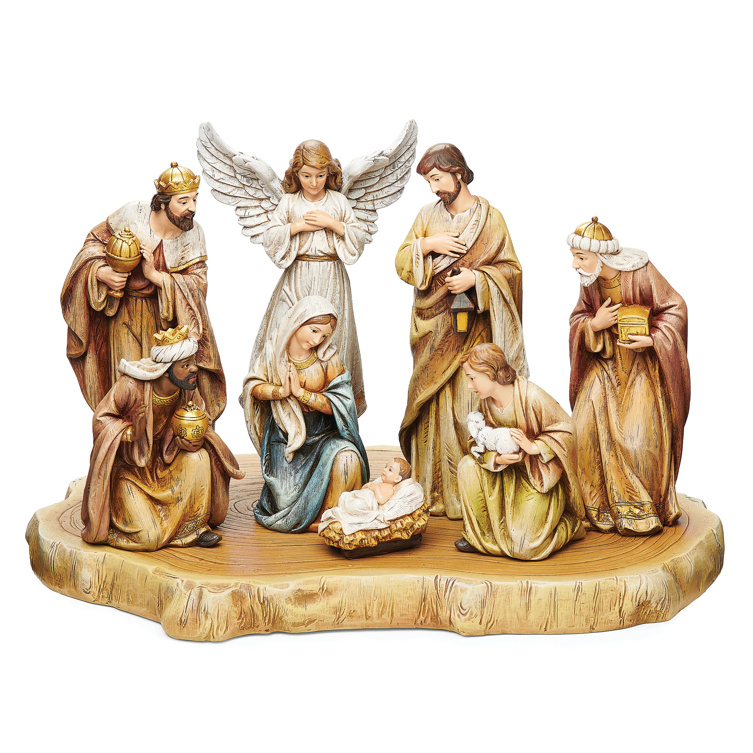 Joseph's Studio Nativity Set with Faux Wood Base