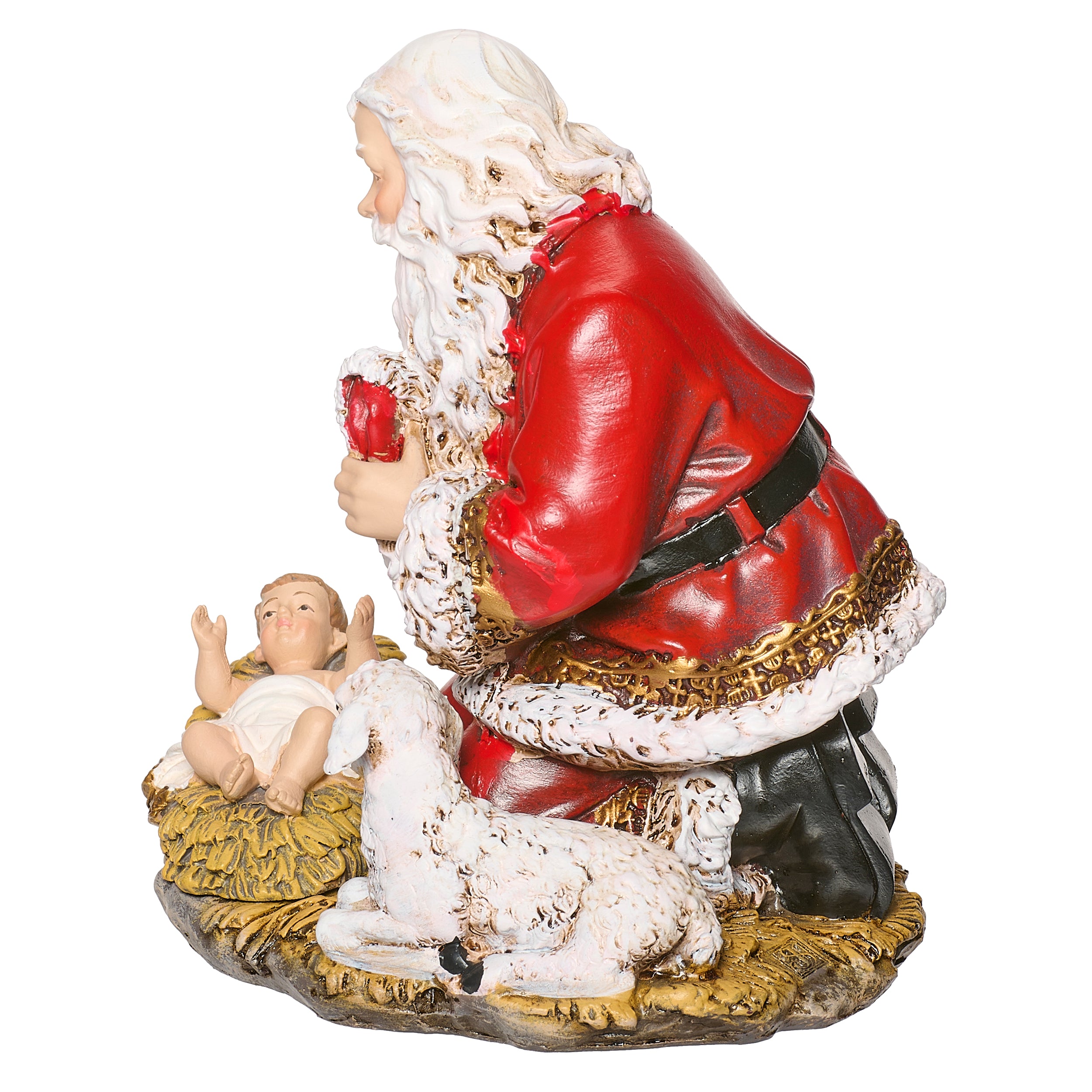 Joseph’s Studio Kneeling Santa Figure with Baby Jesus