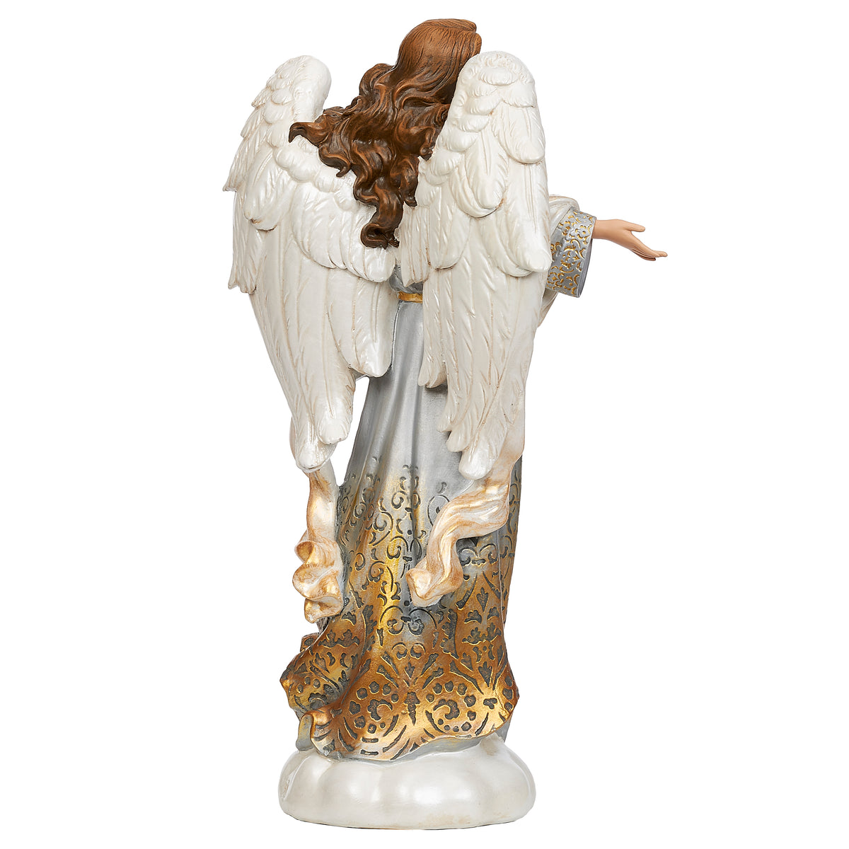 Back view of Joseph's Studio Gold Ombre Angel showing the large sculpted wings and flowing gold-accented gown