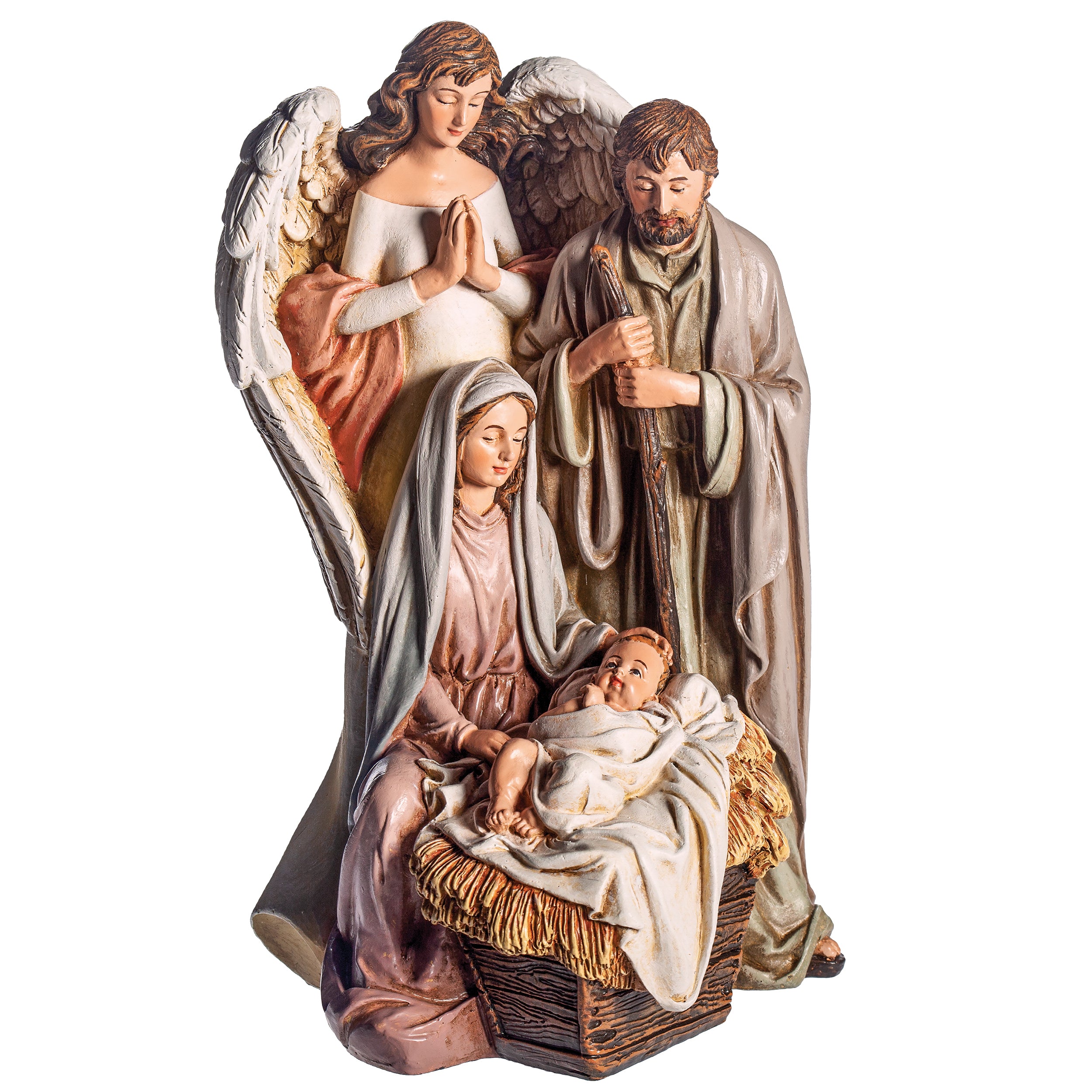 Joseph's Studio Holy Family with Praying Angel Figure