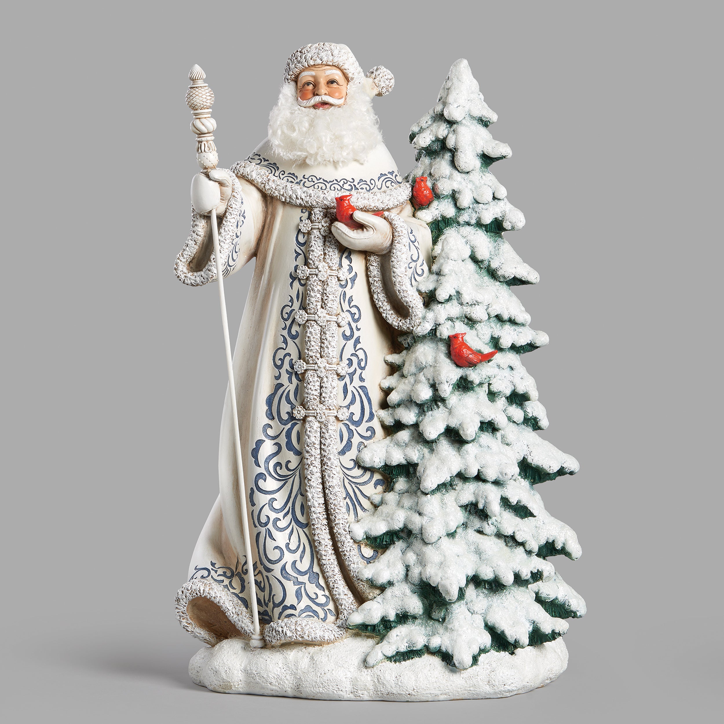 Joseph's Studio Blue & White Santa with Cardinals