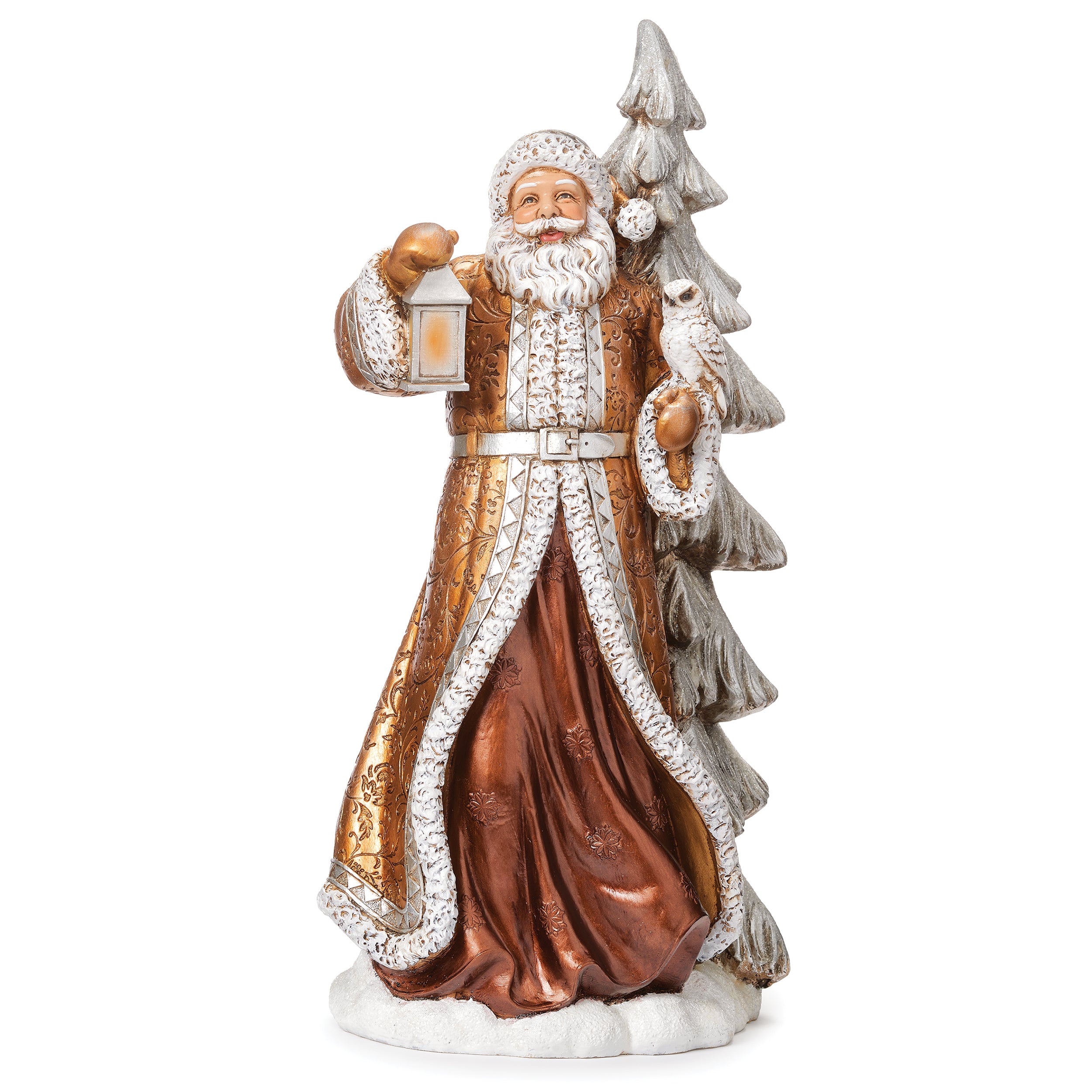 Joseph's Studio Santa in Gold Robe with Lantern & Owl