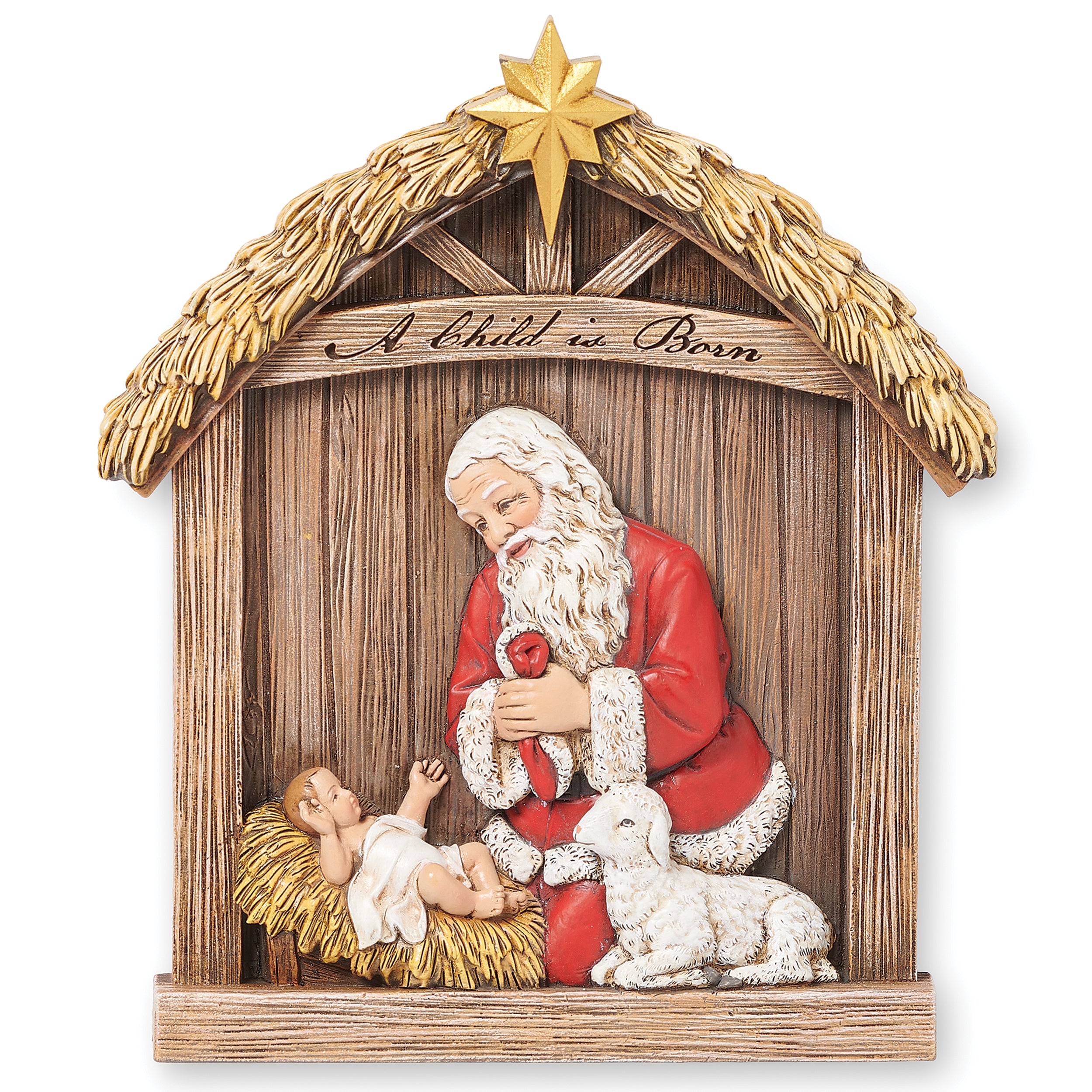 Joseph's Studio Kneeling Santa Plaque