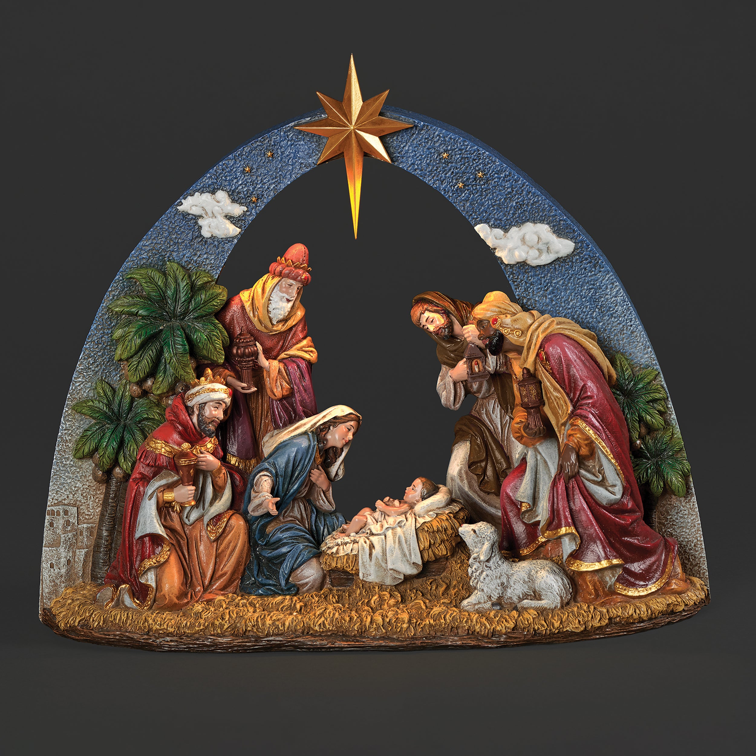 Joseph's Studio Lighted Nativity Scene Under Star of Bethlehem