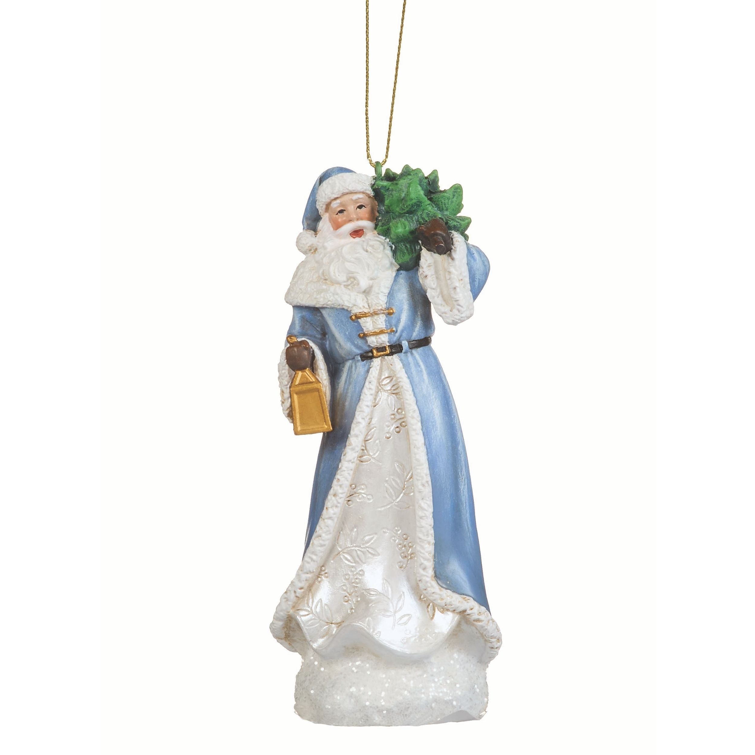 Joseph's Studio Blue Santa Ornament