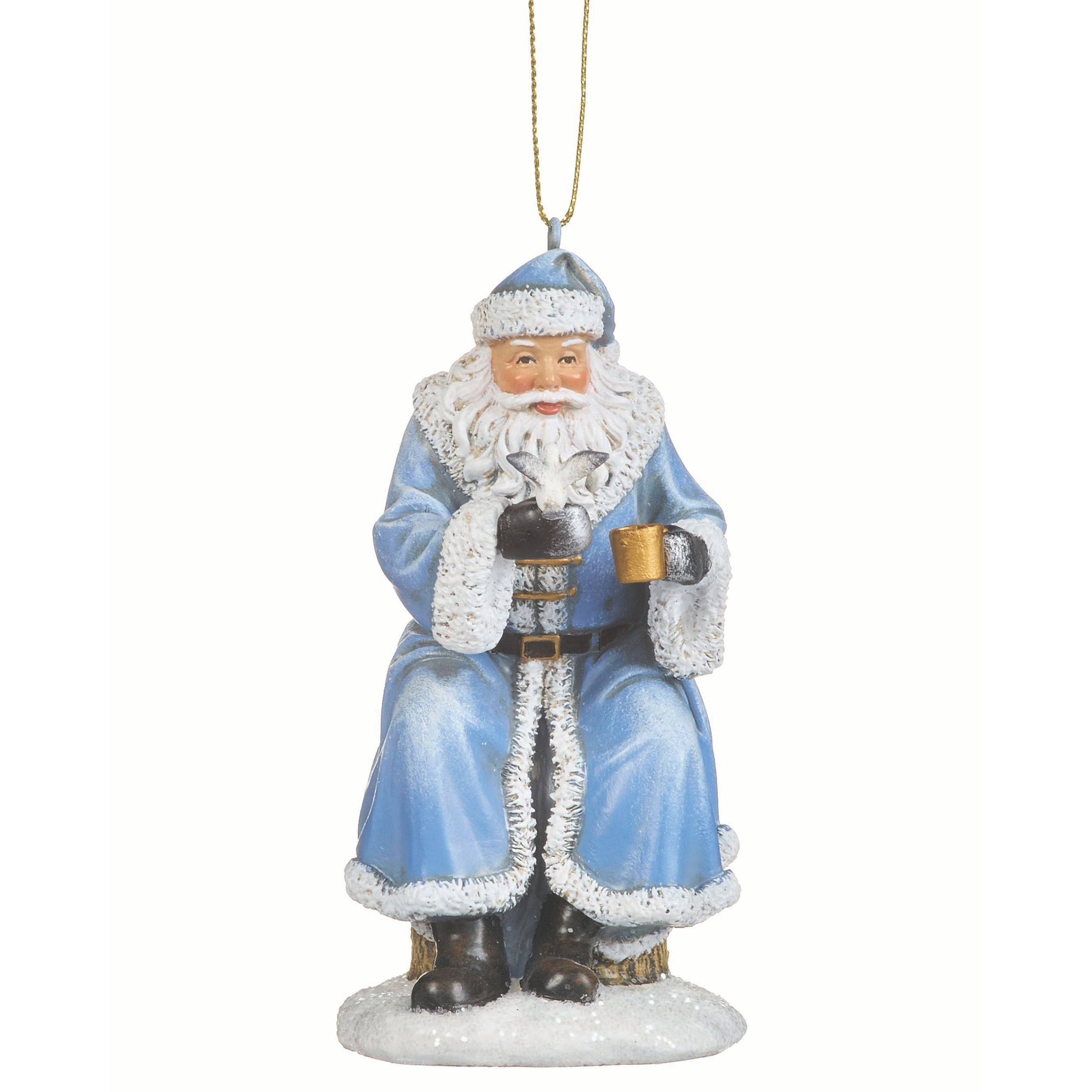 Joseph's Studio Santa Sitting on Log Ornament