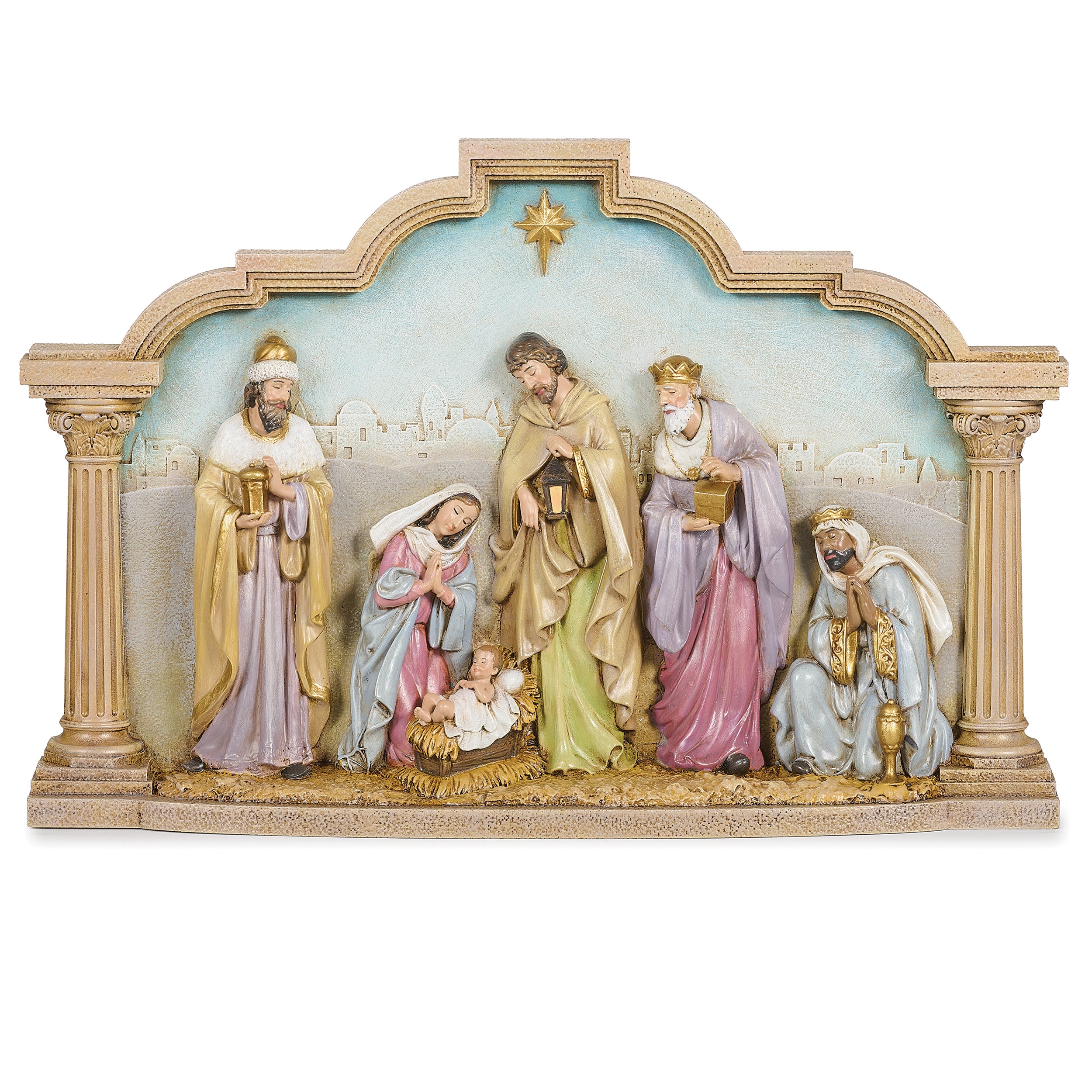 Joseph’s Studio Standing Pillared Nativity Scene