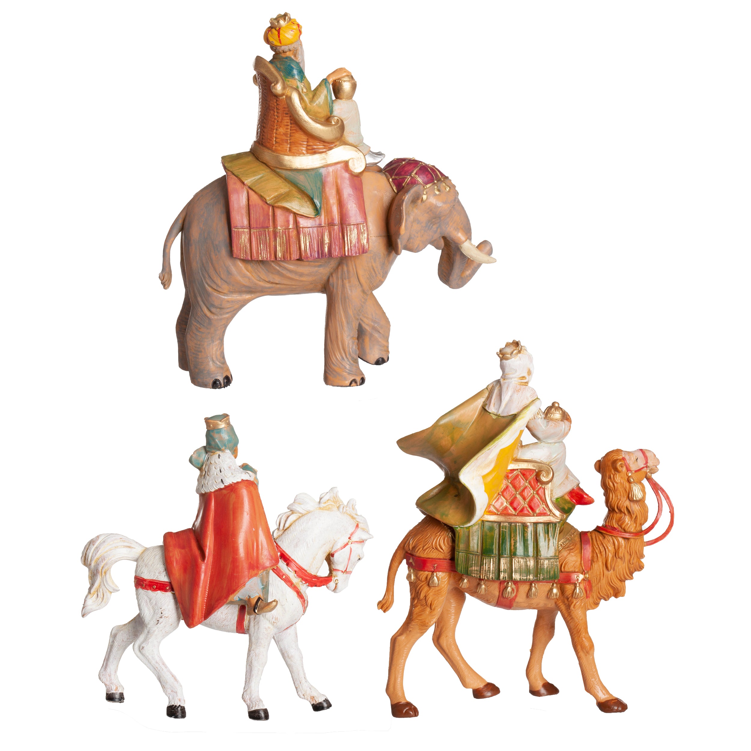 Fontanini Three Kings on Animals Set - 5" Scale