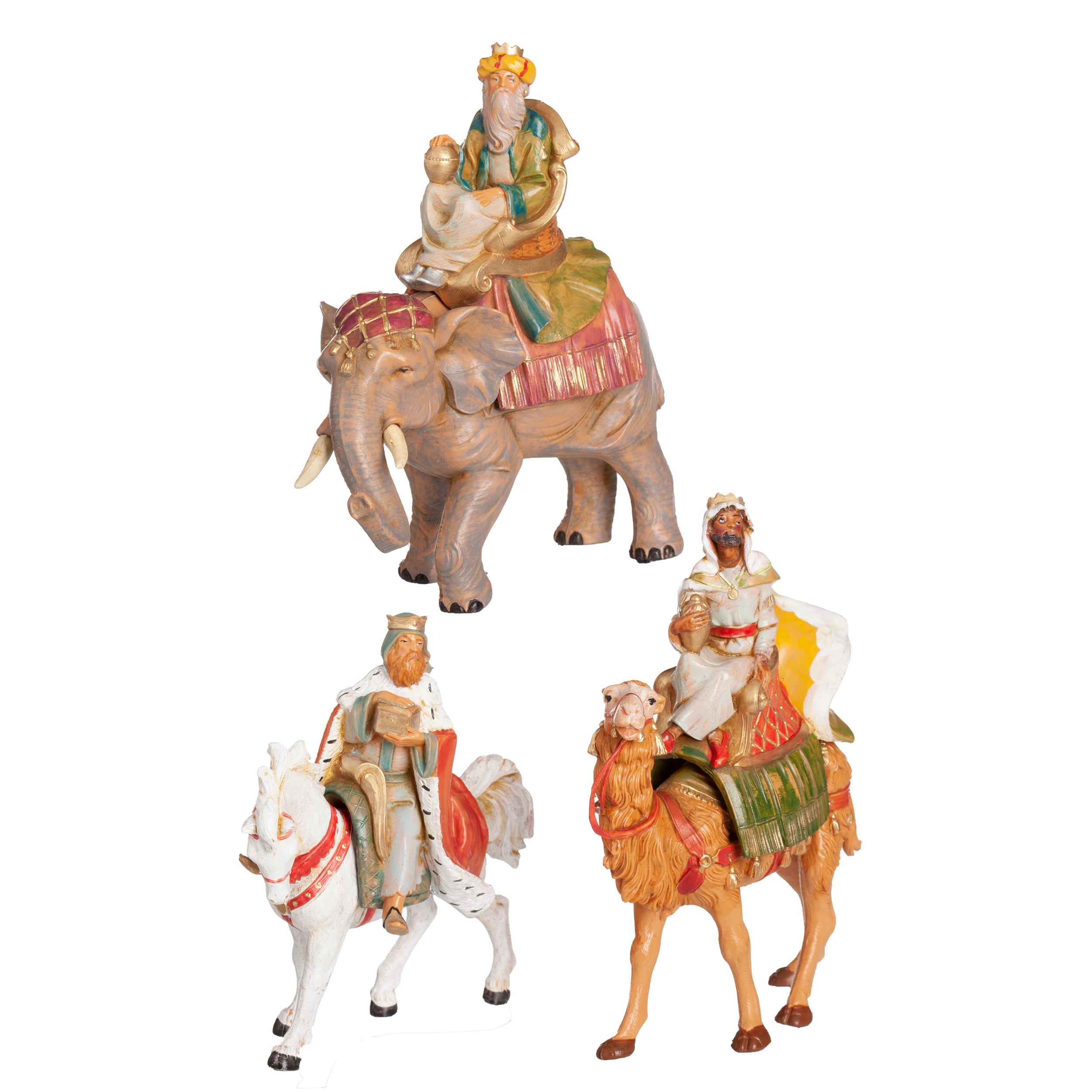 Fontanini Three Kings on Animals Set - 5" Scale