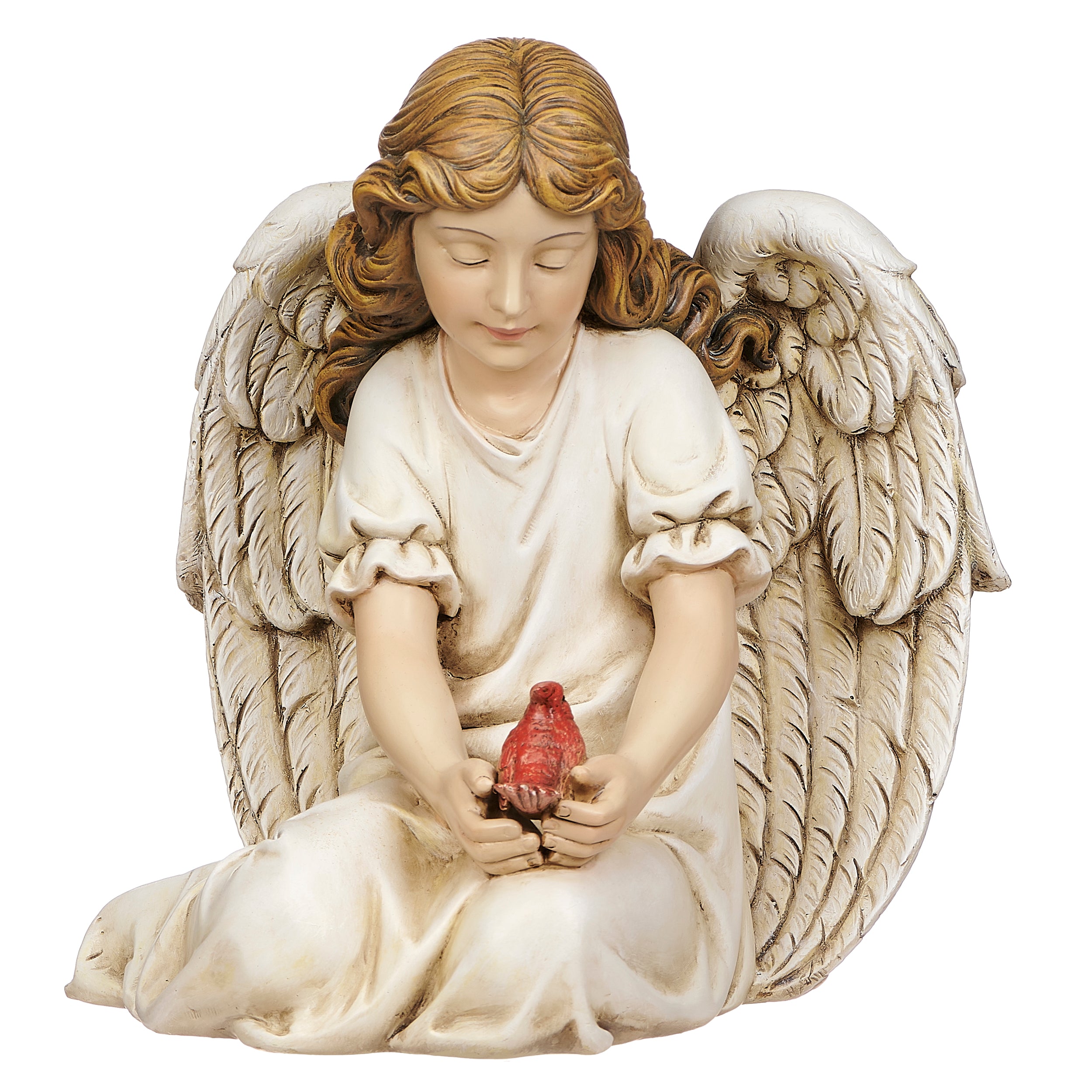 Joseph's Studio Angel With Cardinal Garden Statue