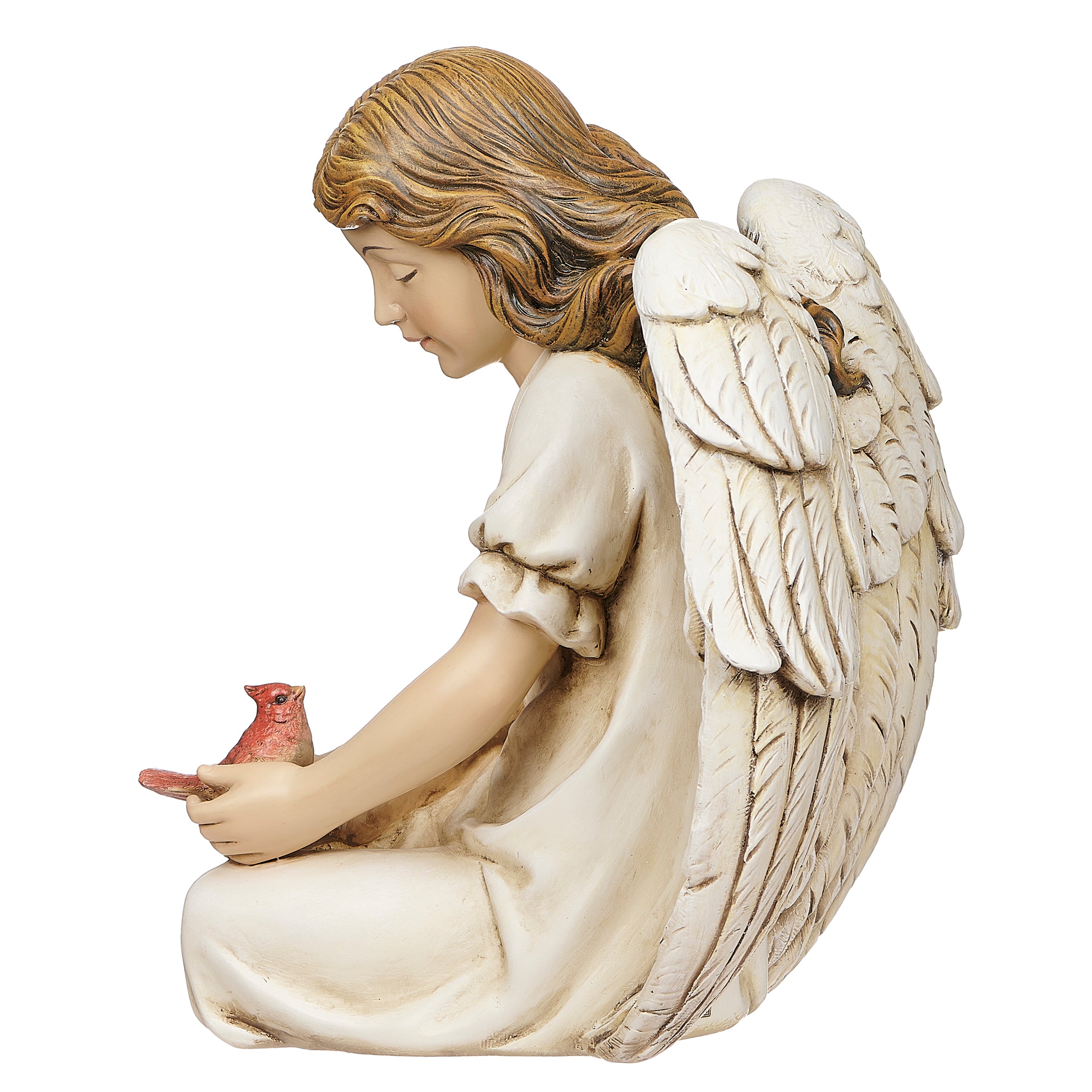 Joseph's Studio Angel With Cardinal Garden Statue